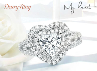 翡翠男女戒指的戴法图片欣赏 这款心形戴瑞珠宝戒指价格非常亲民