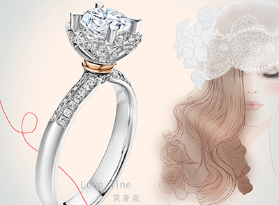 翡翠白金750钻石戒指价格图片欣赏 方形钻石又被称为公主方钻