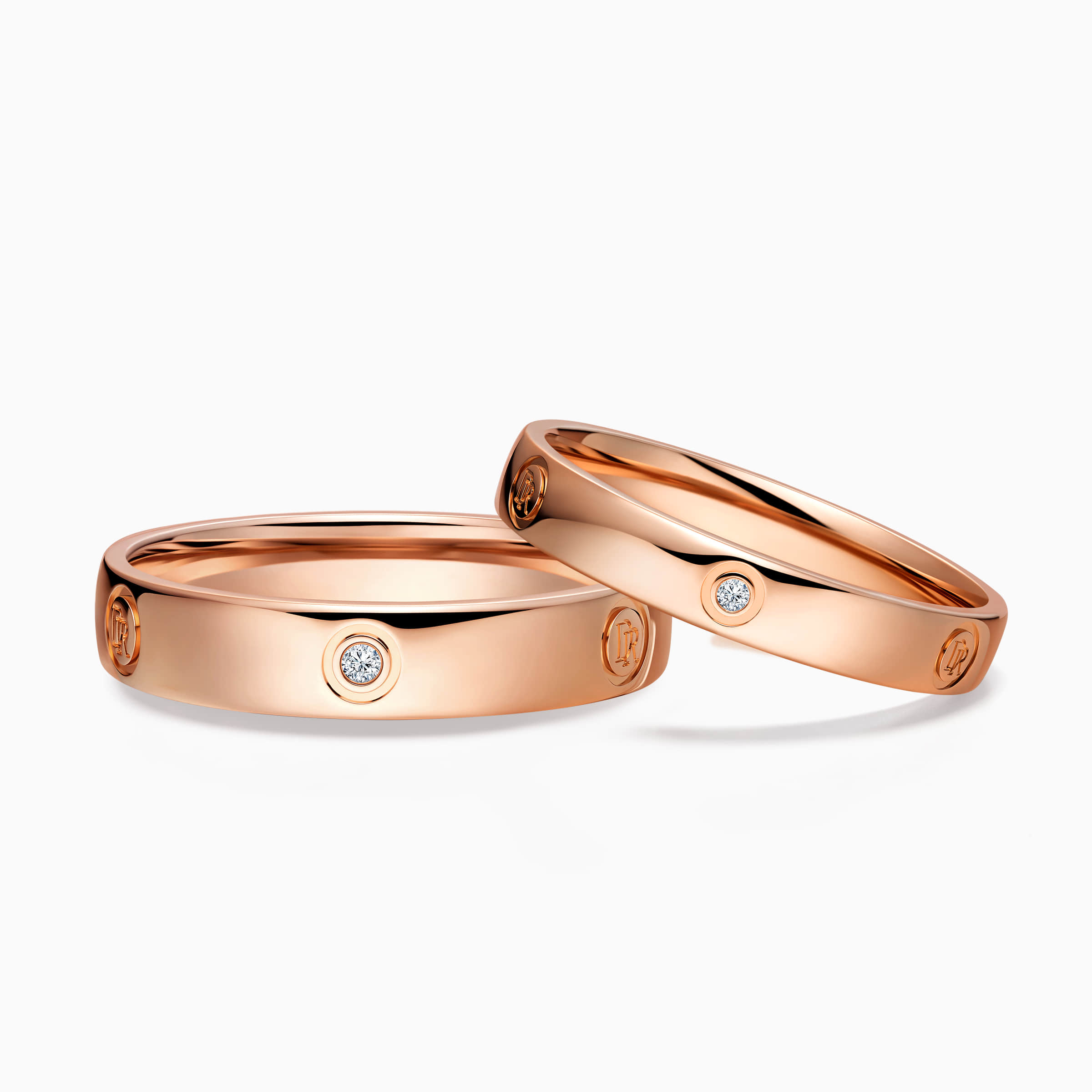 Darry Ring signature wedding rings in rose gold