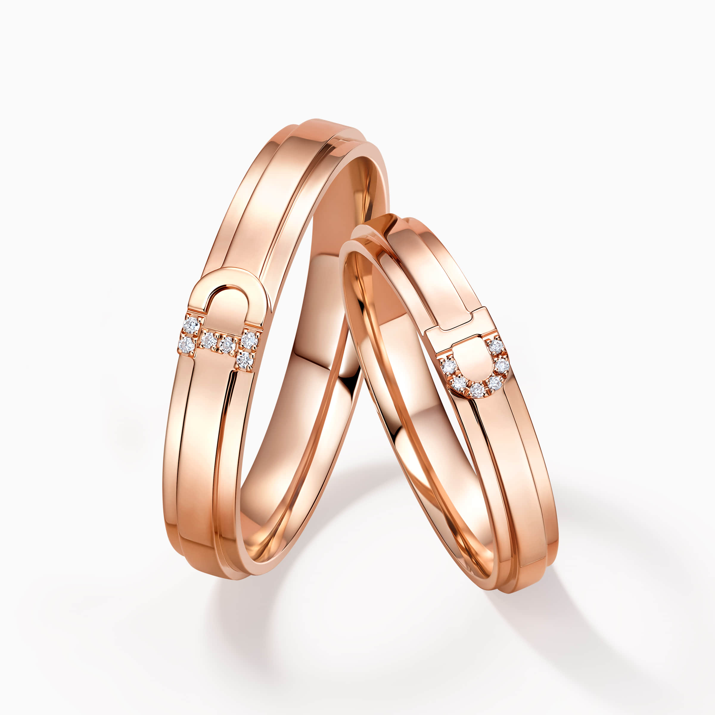 Darry Ring rose gold wedding ring sets for him and her