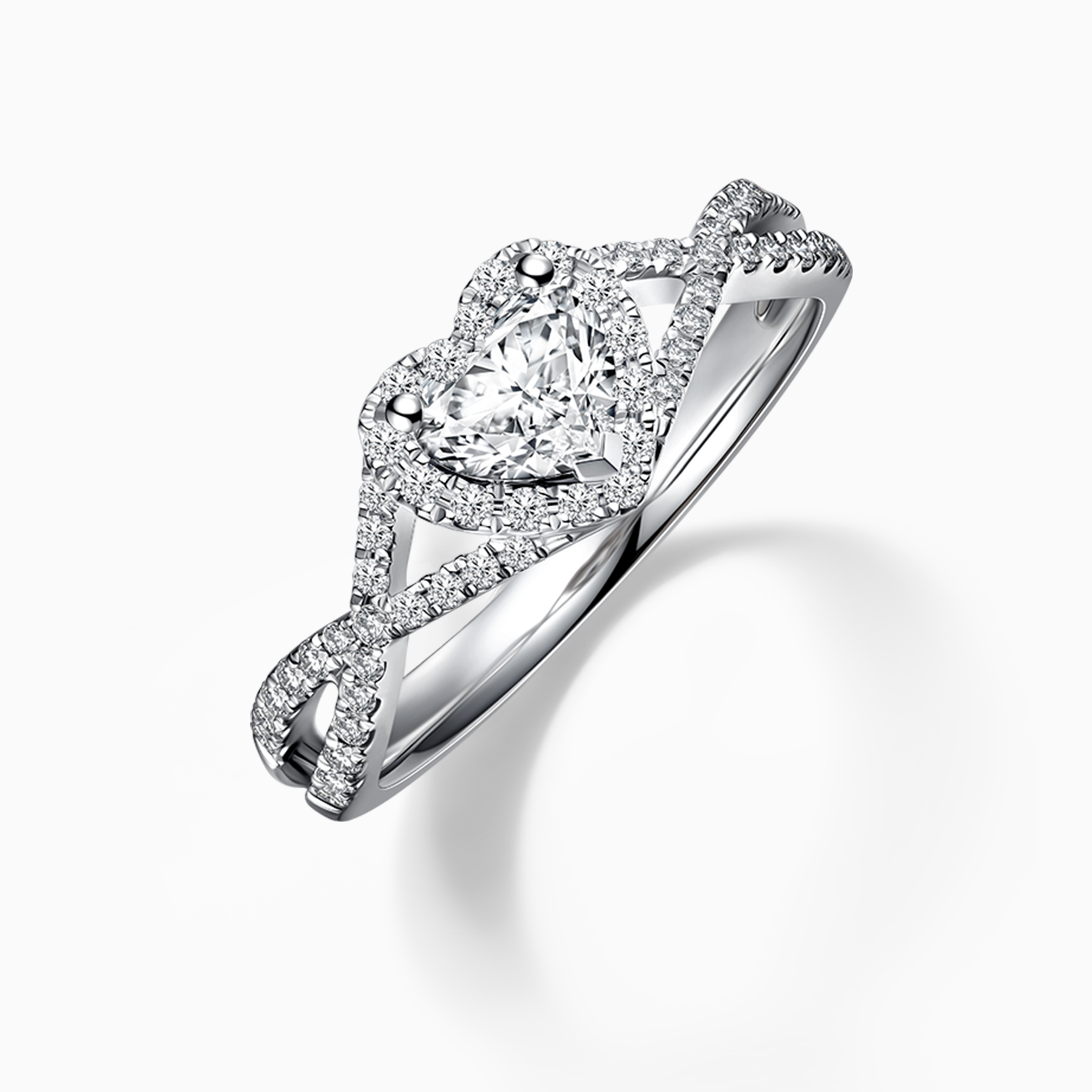 Darry Ring halo diamond engagement ring top view