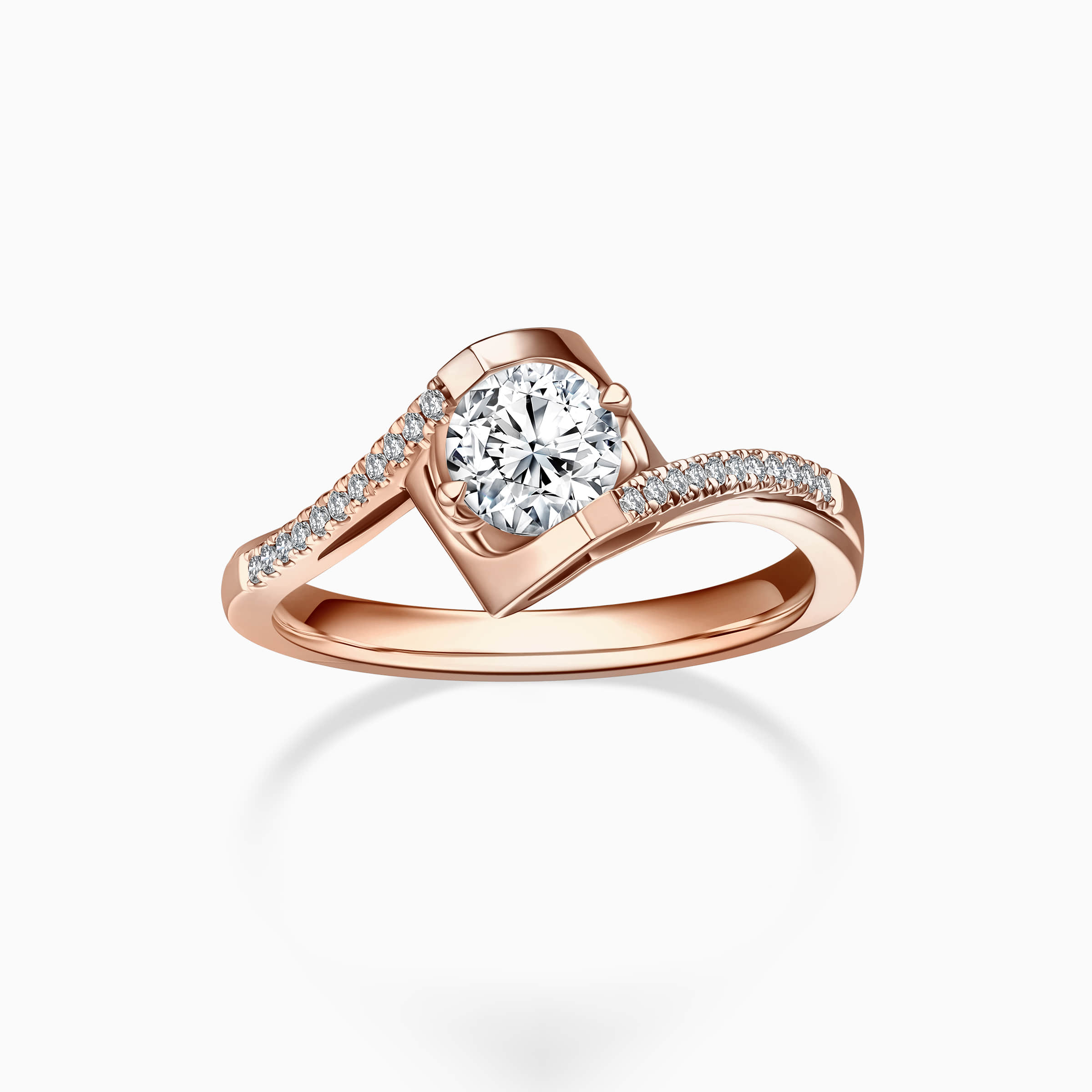 Darry Ring square round promise ring rose gold