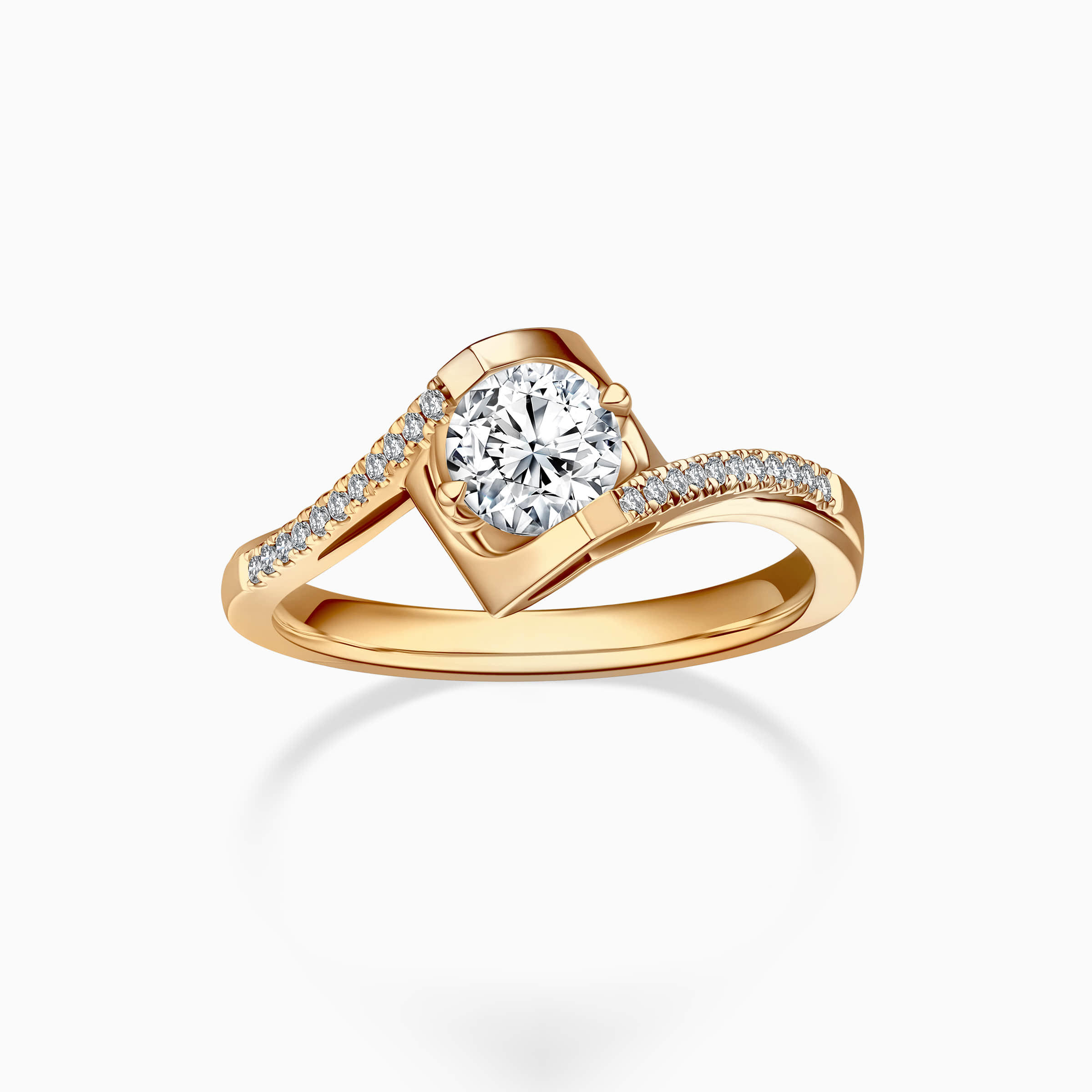 Darry Ring square round promise ring yellow gold
