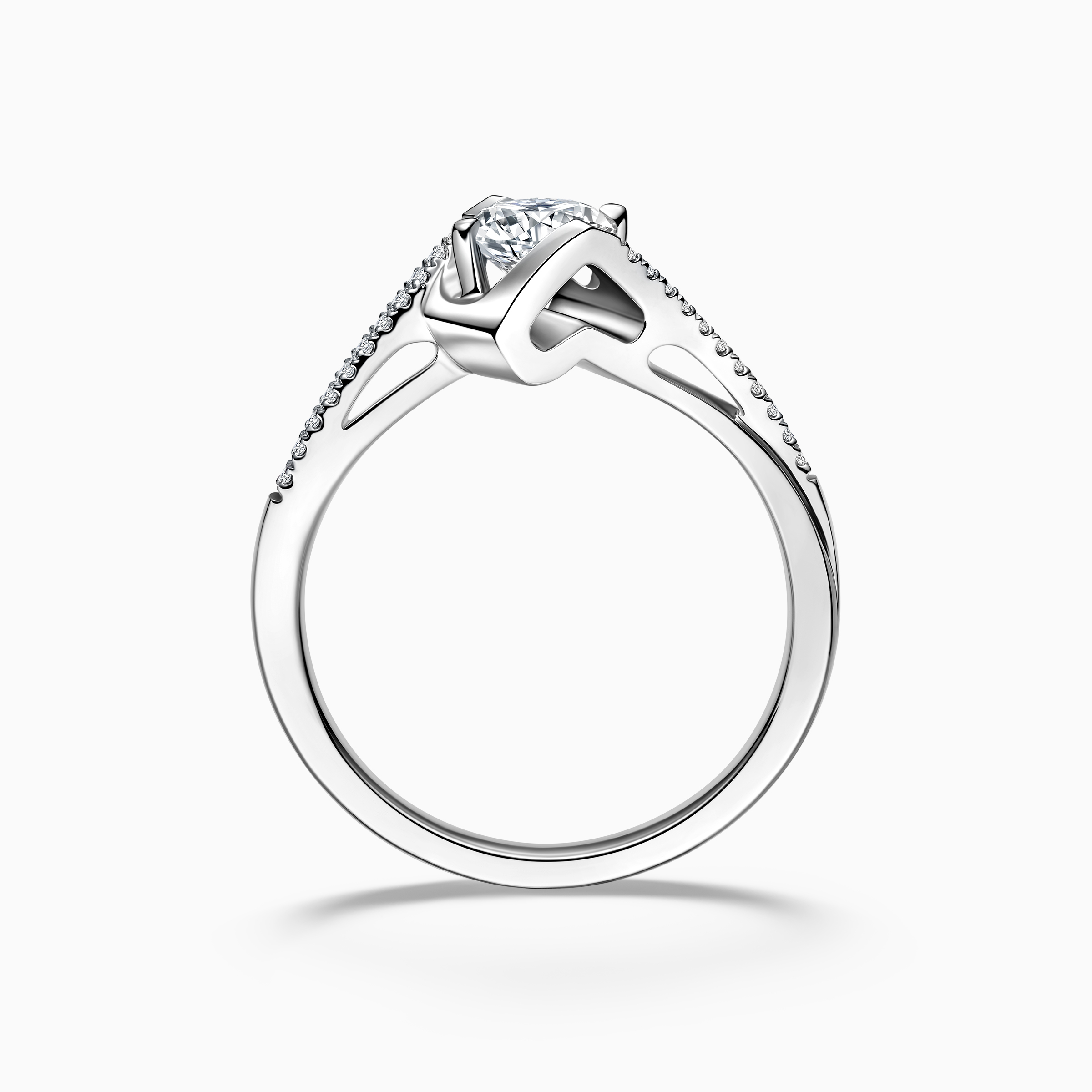 Darry Ring square round promise ring side view