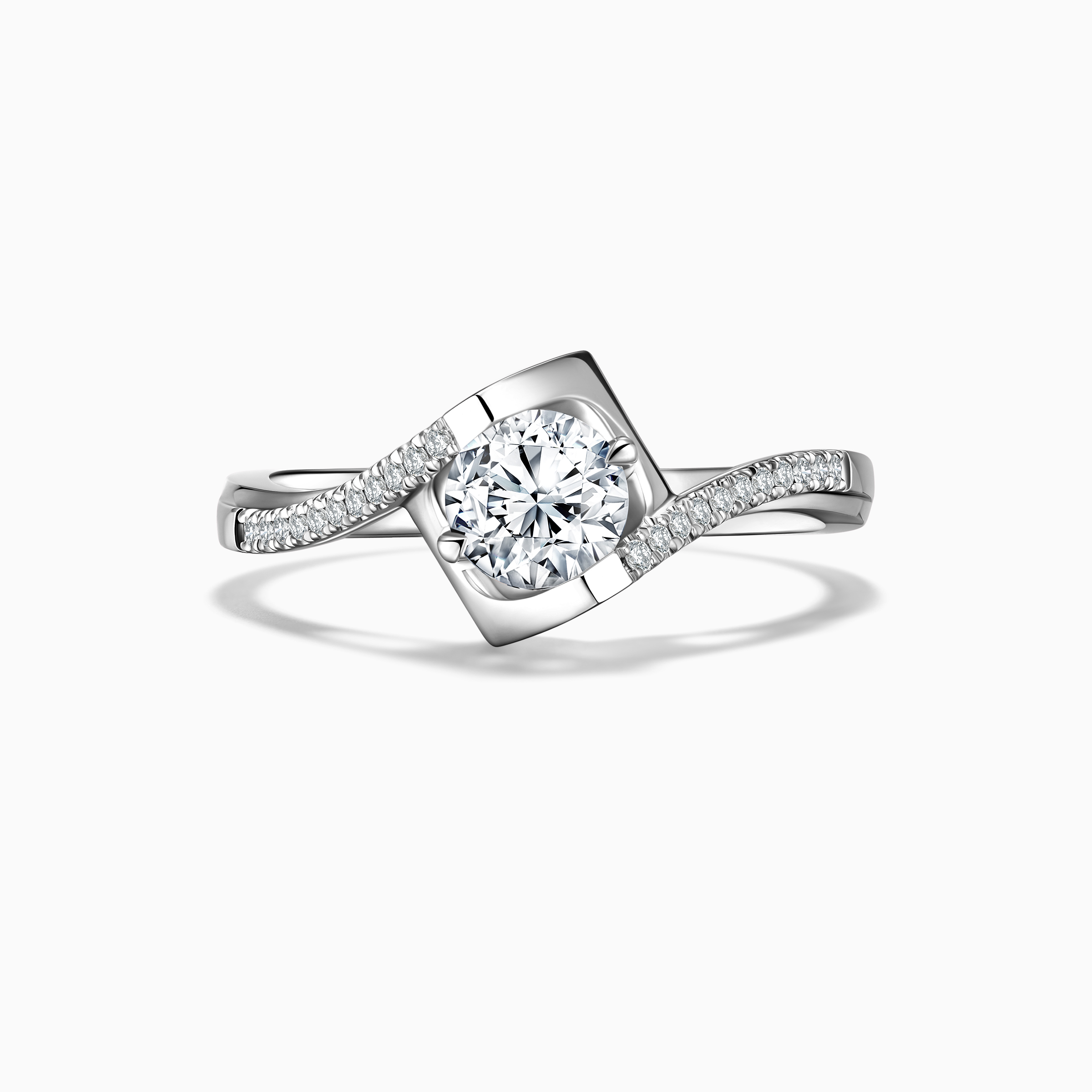 Darry Ring square round promise ring front view