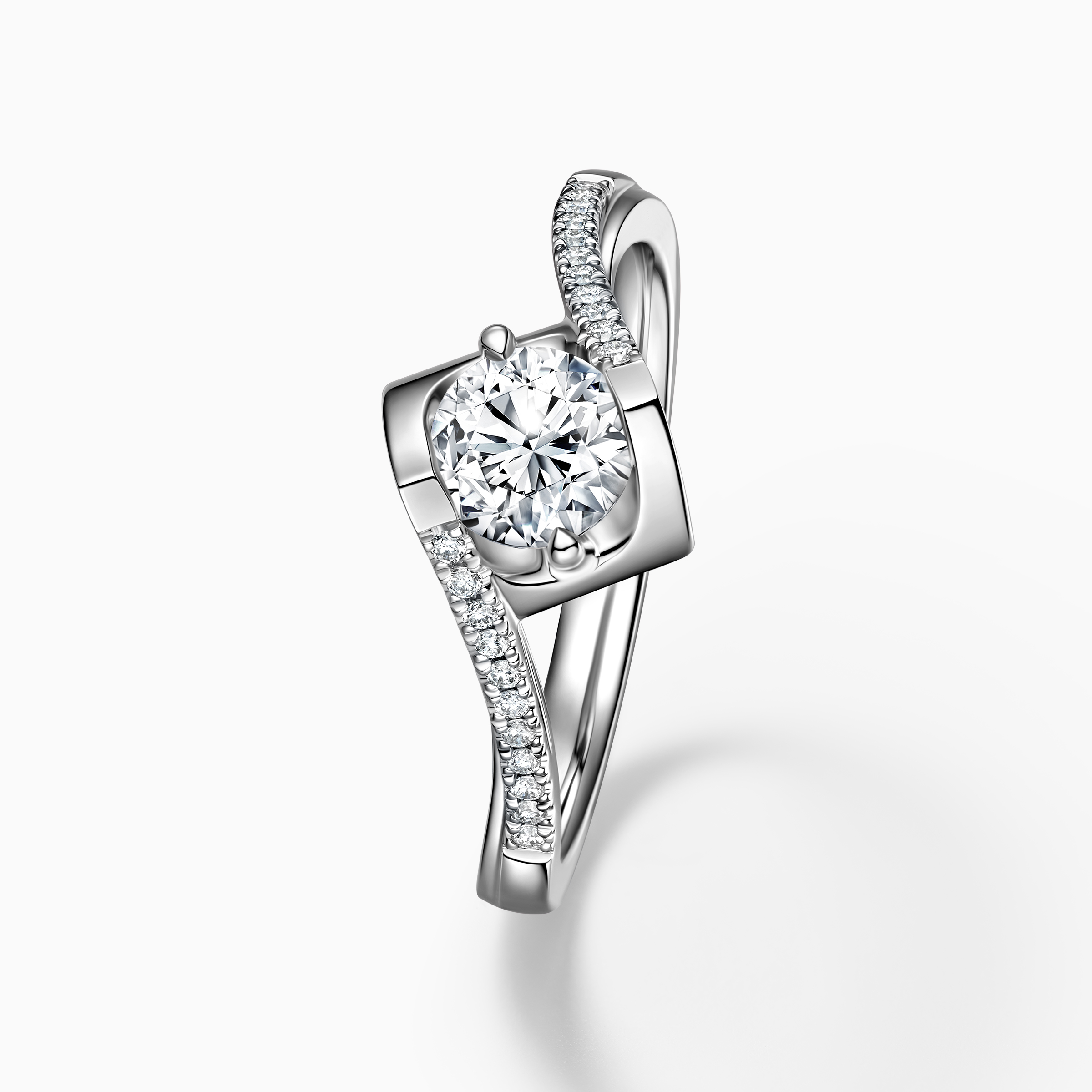 Darry Ring square round promise ring top view