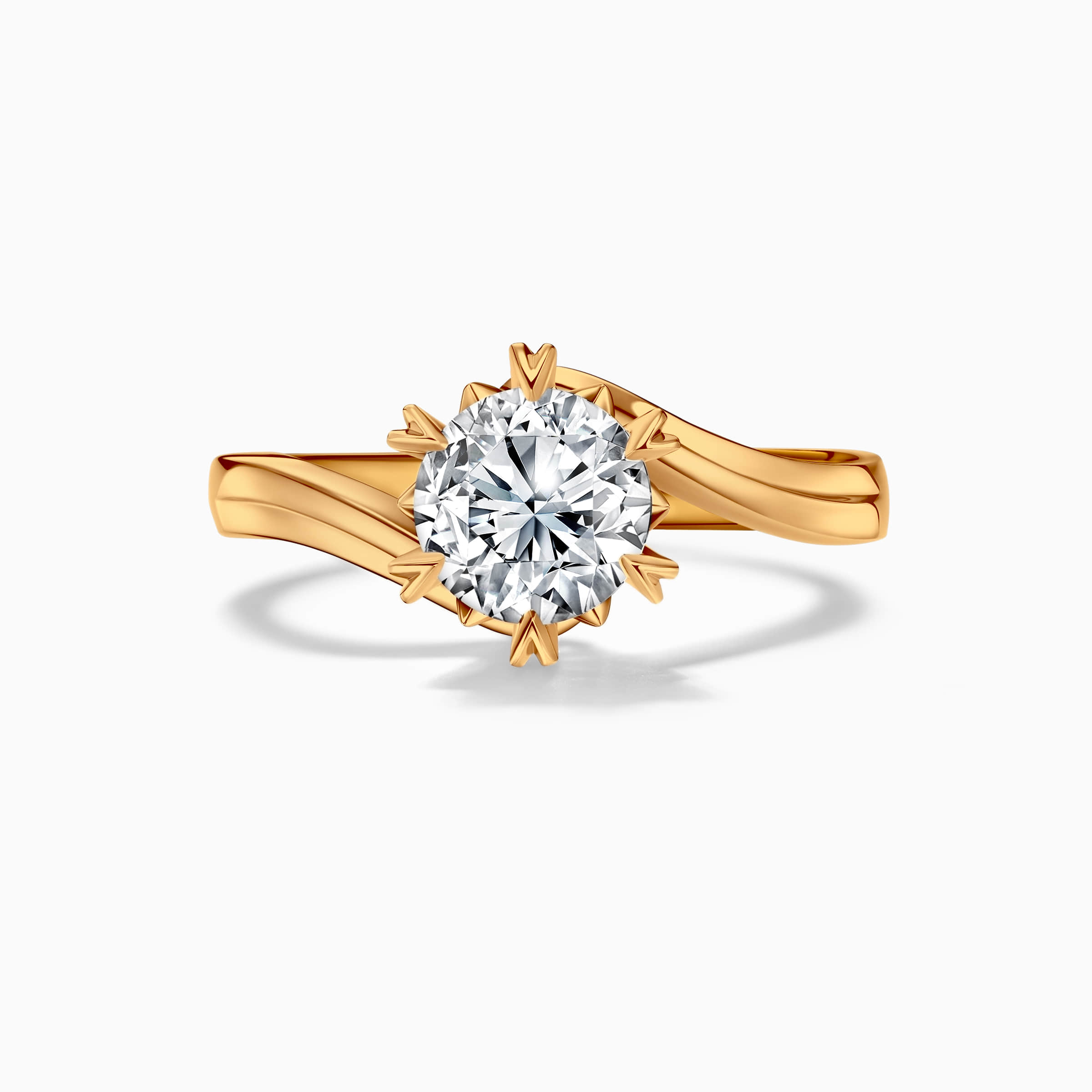 Darry Ring snowflake bypass engagement ring yellow gold