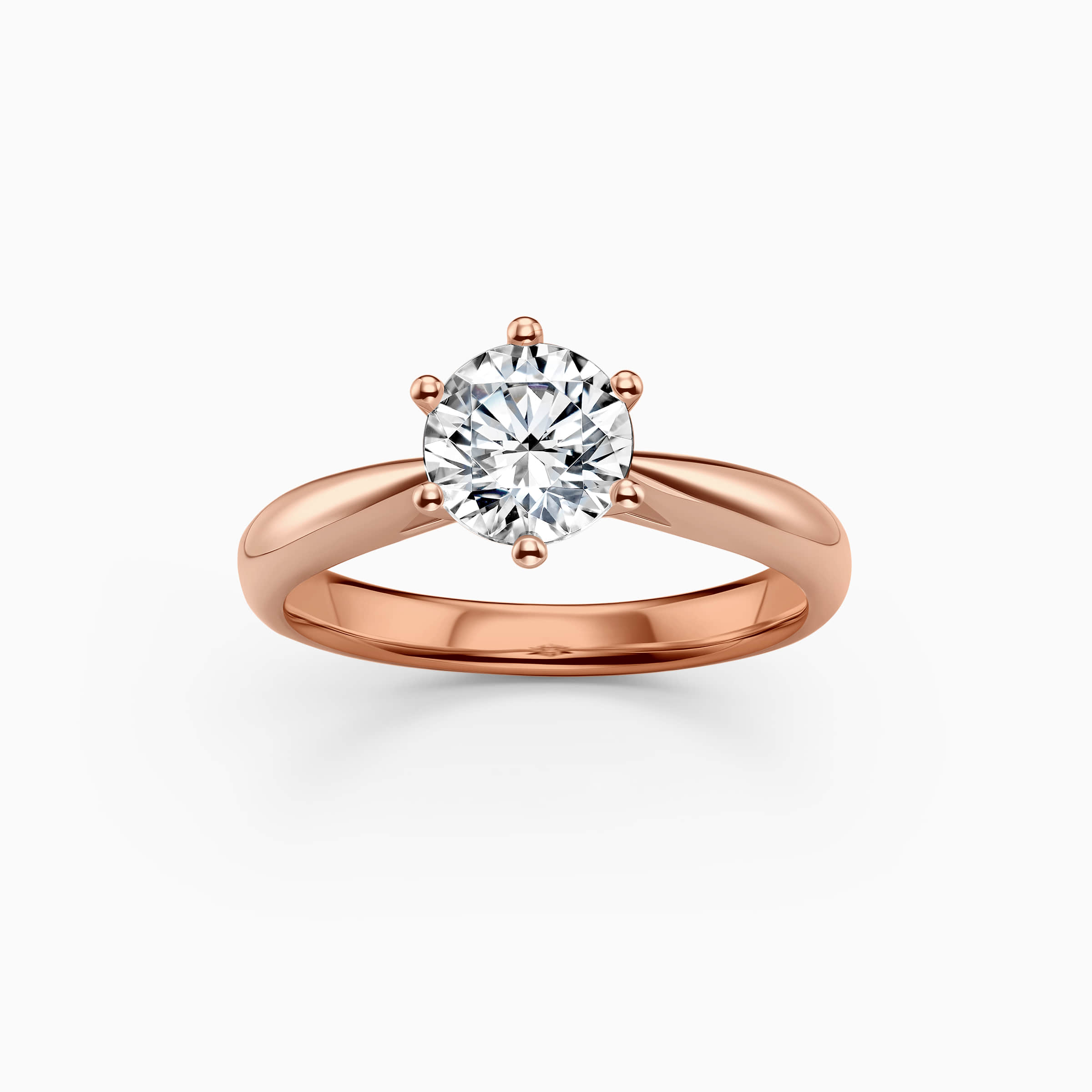 Darry Ring 6 prong solitaire engagement ring rose gold