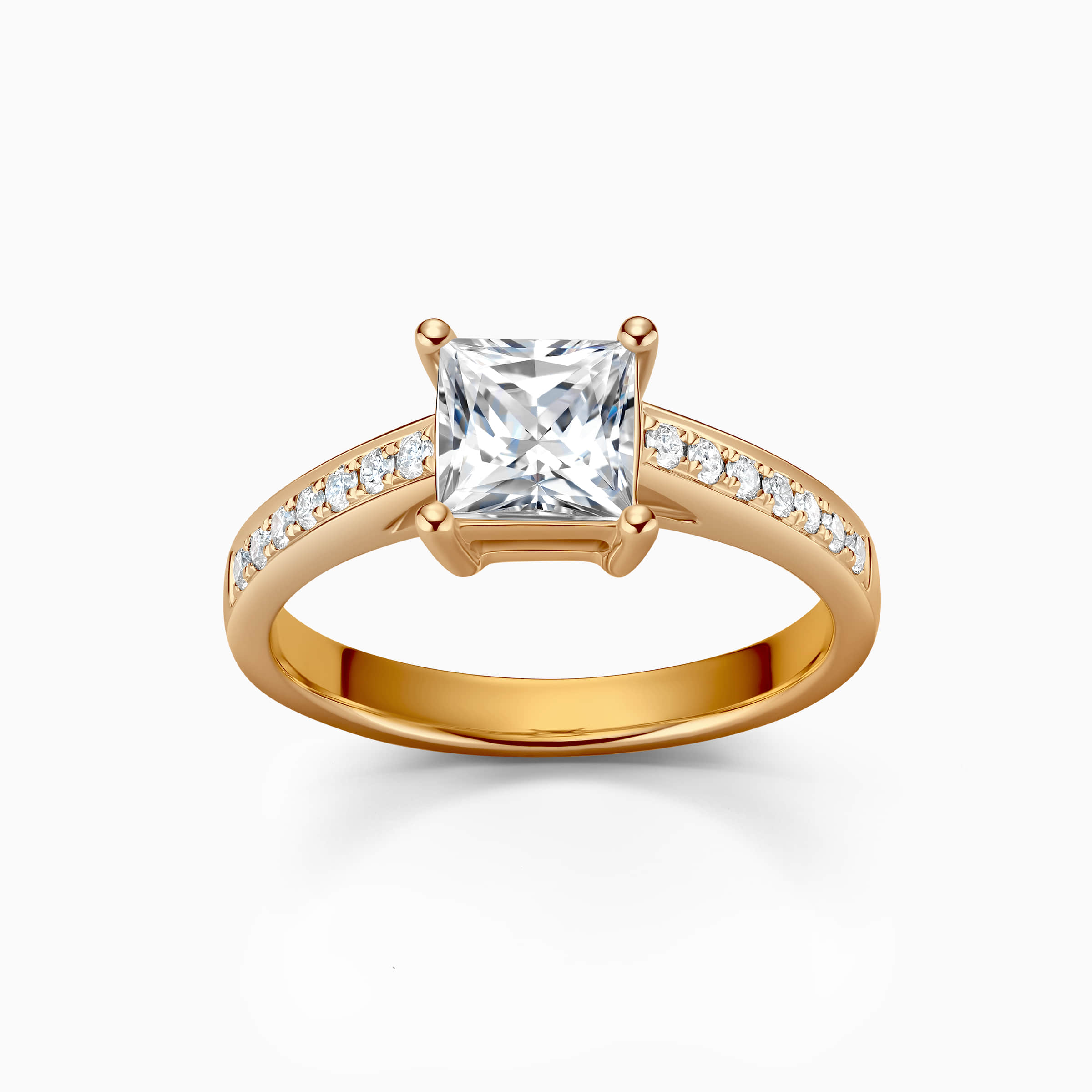 bezel-set princess cut engagement ring