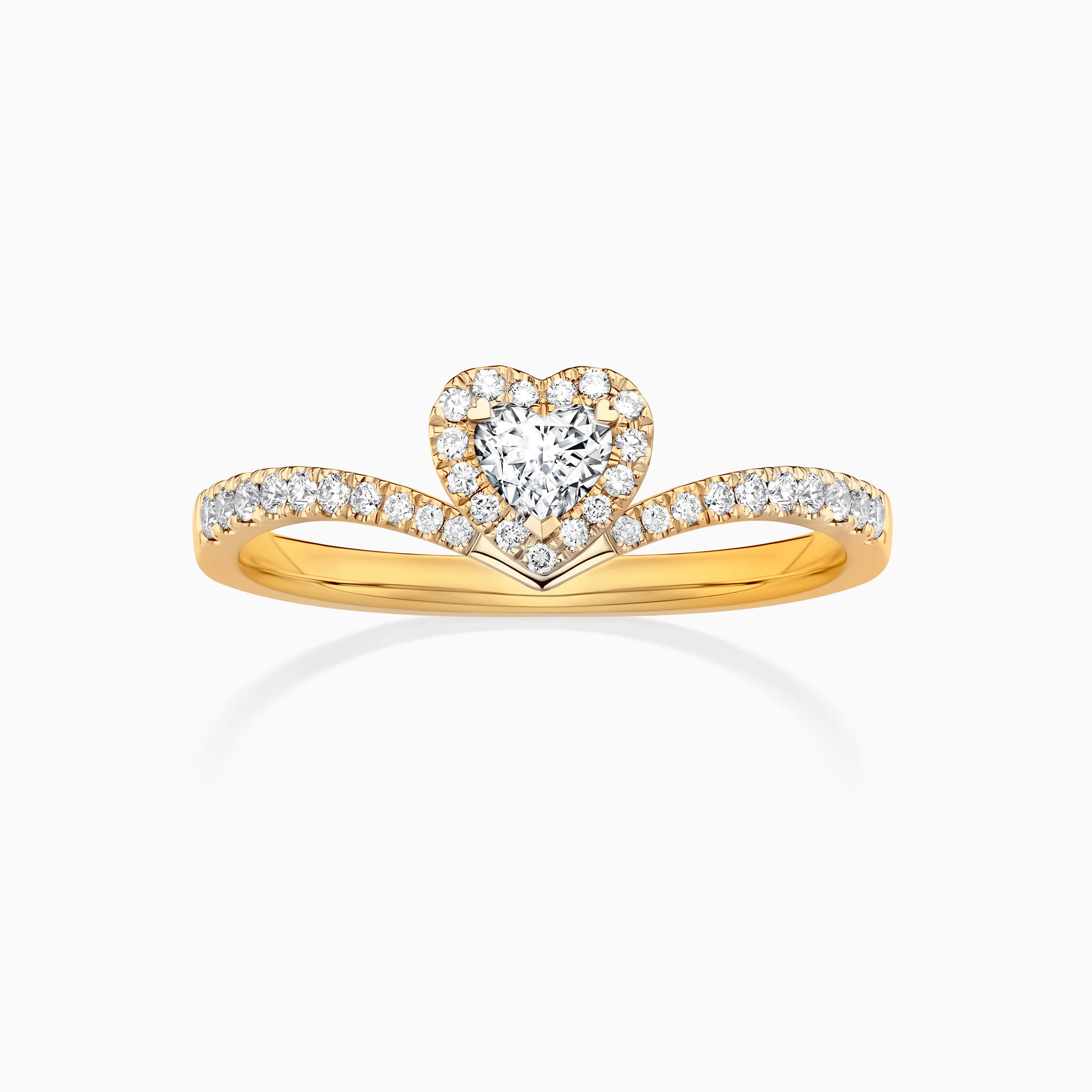darry ring halo heart engagement ring yellow gold