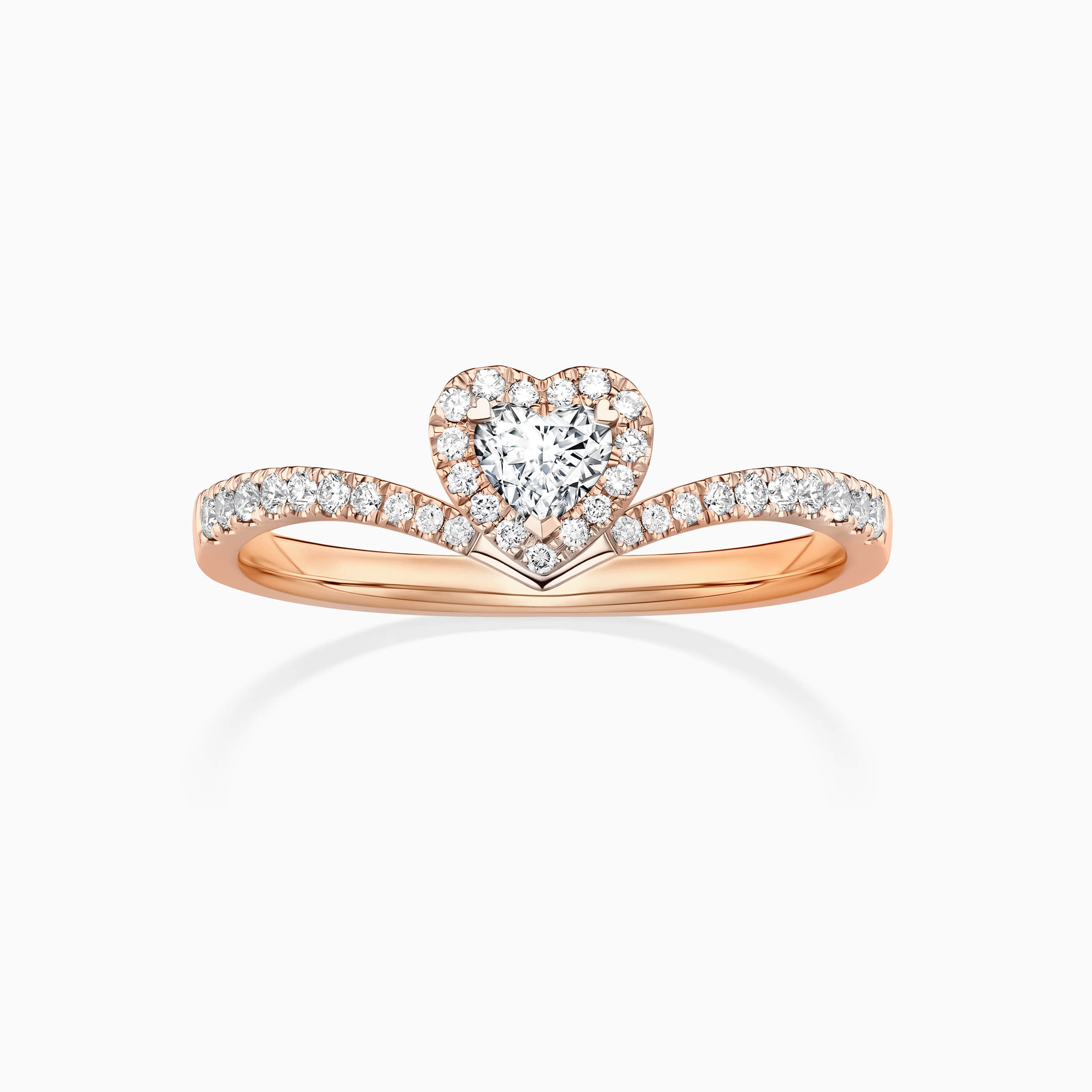 darry ring halo heart engagement ring rose gold