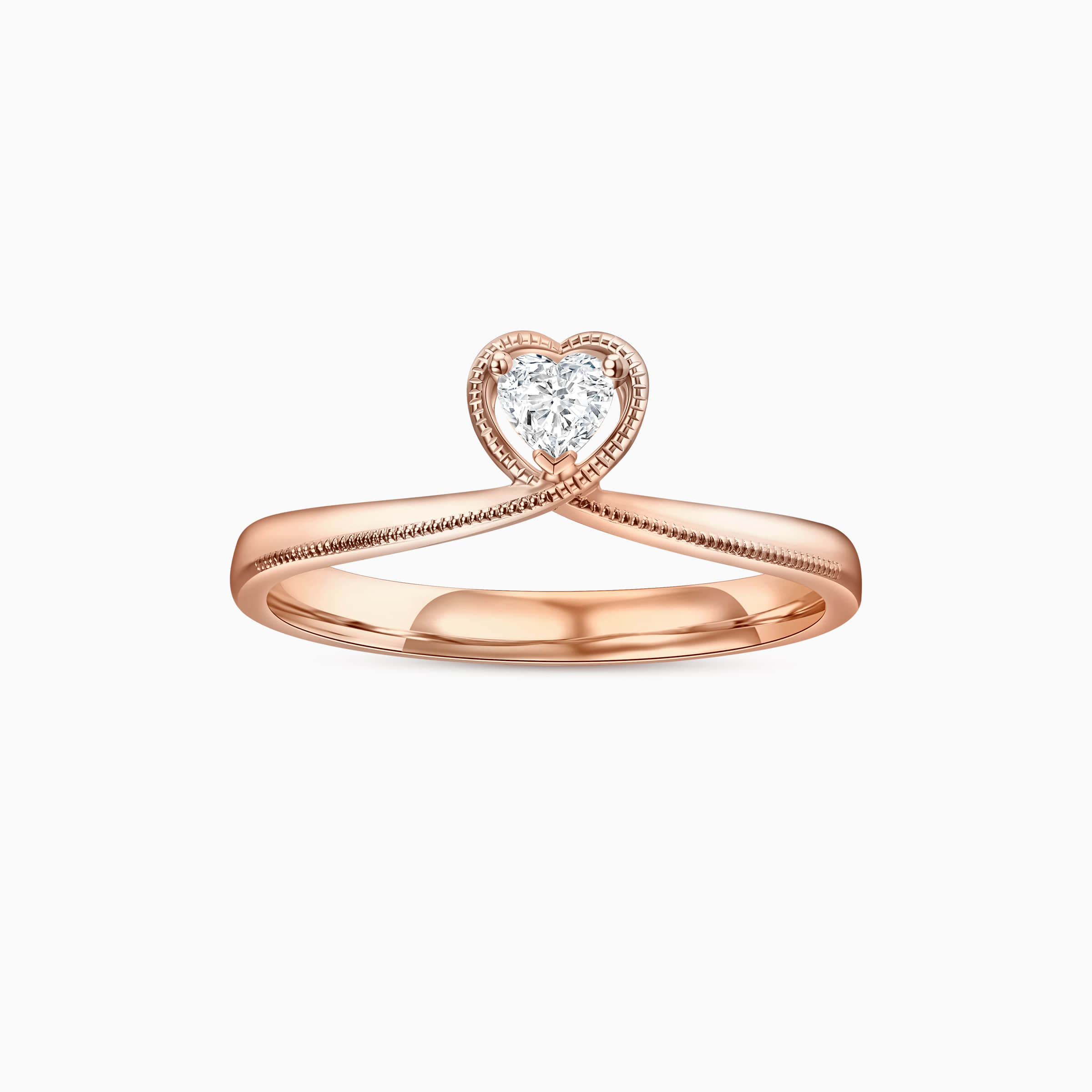 Darry Ring heart shaped promise ring rose gold