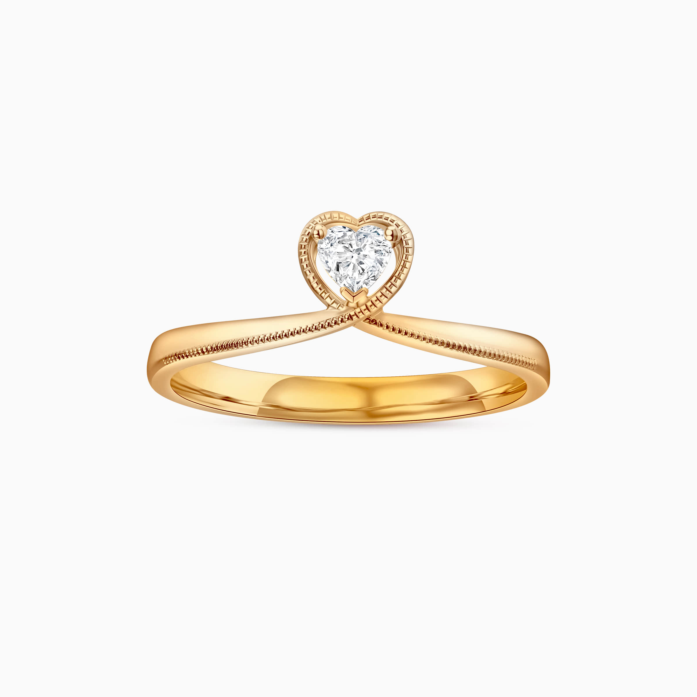 Darry Ring heart shaped promise ring yellow gold