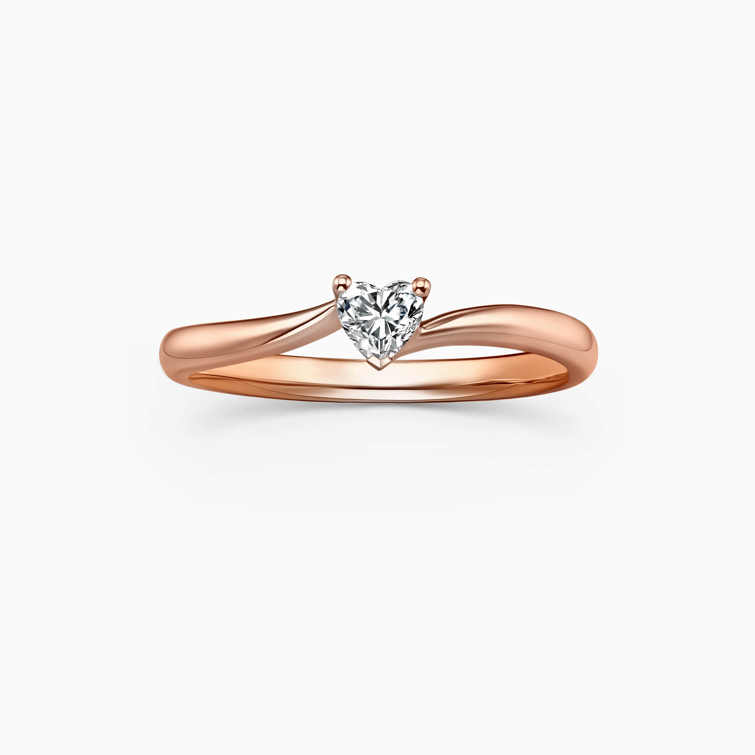 Darry Ring heart solitaire promise ring rose gold