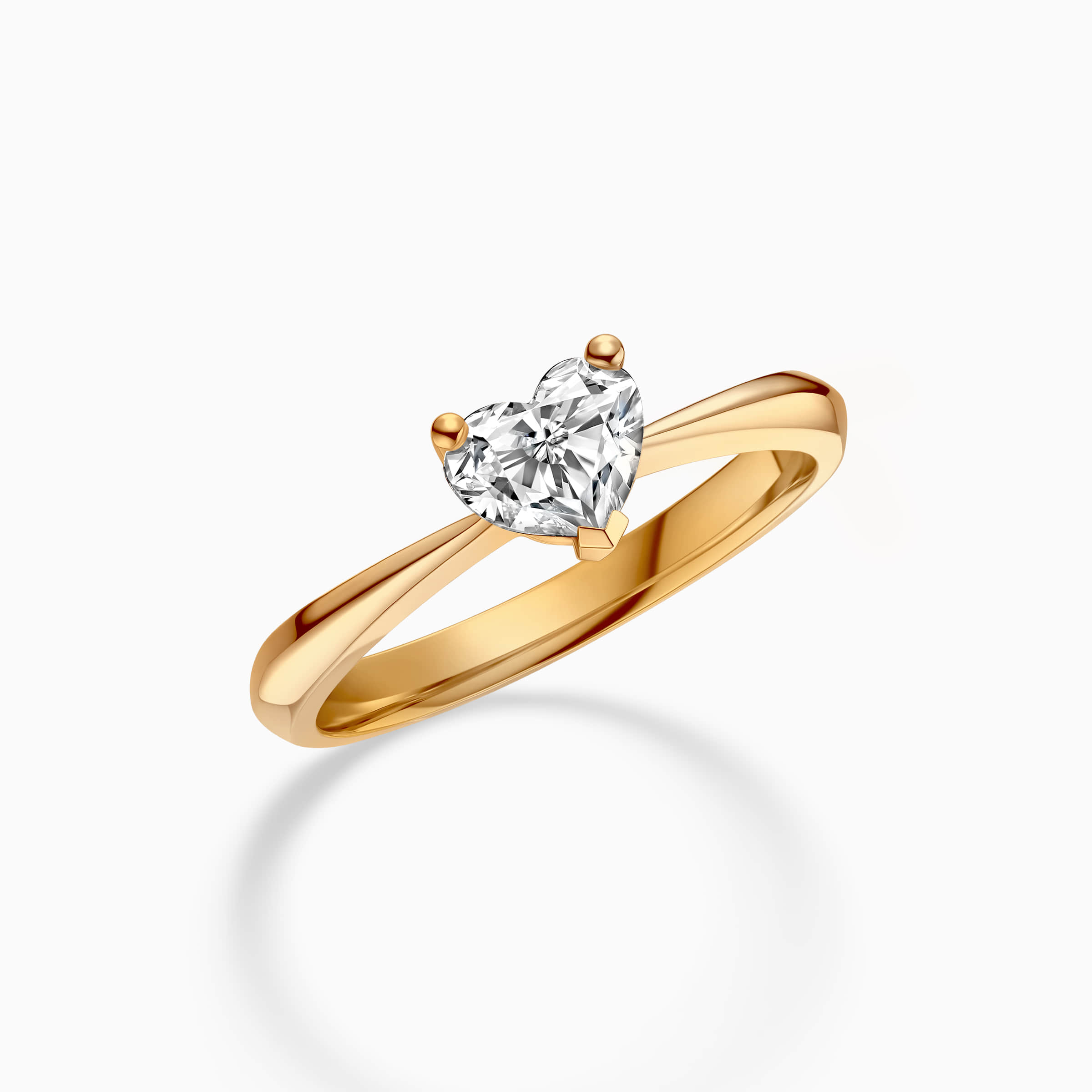darry ring heart shaped solitaire diamond engagement ring yellow gold