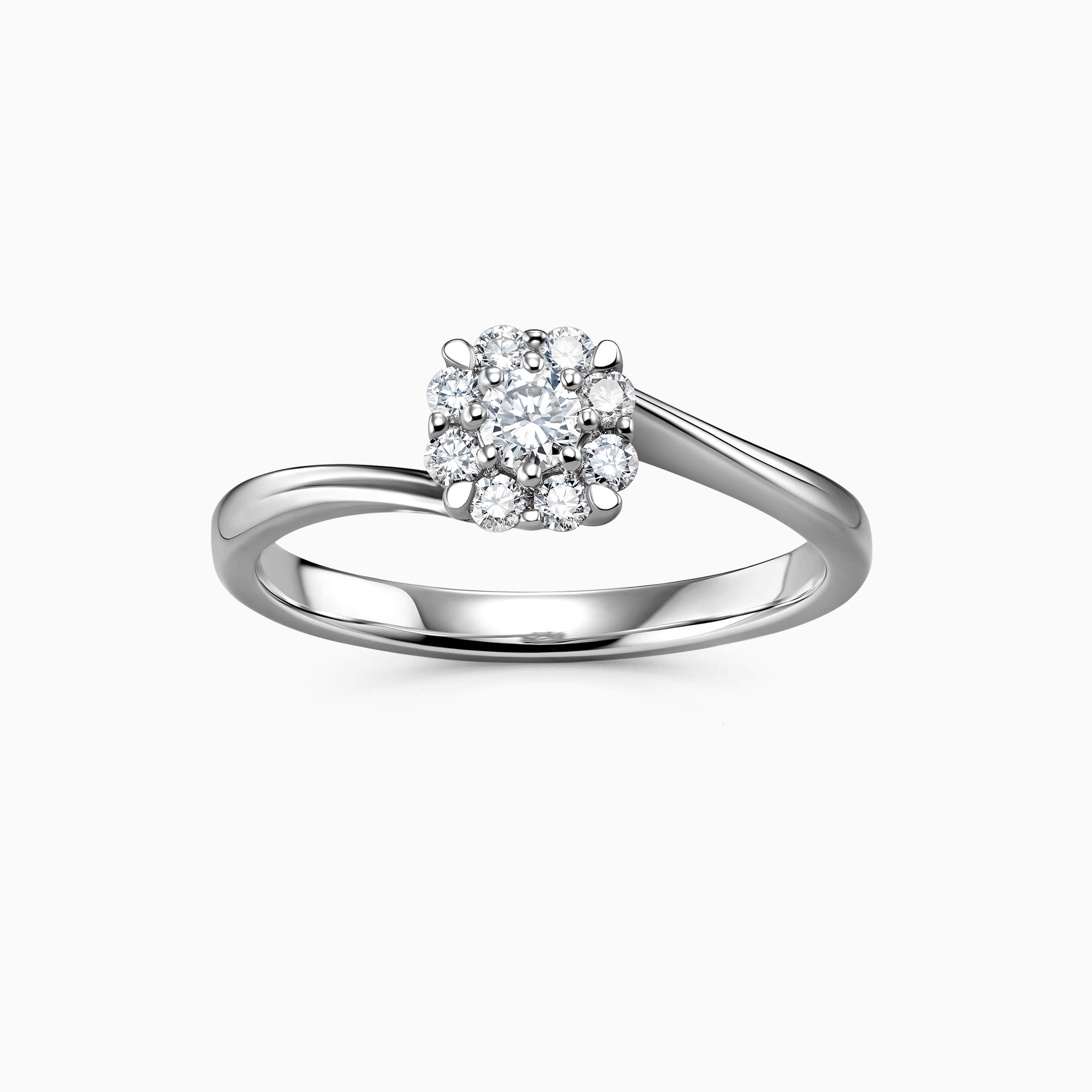 Darry Ring unique halo promise ring white gold