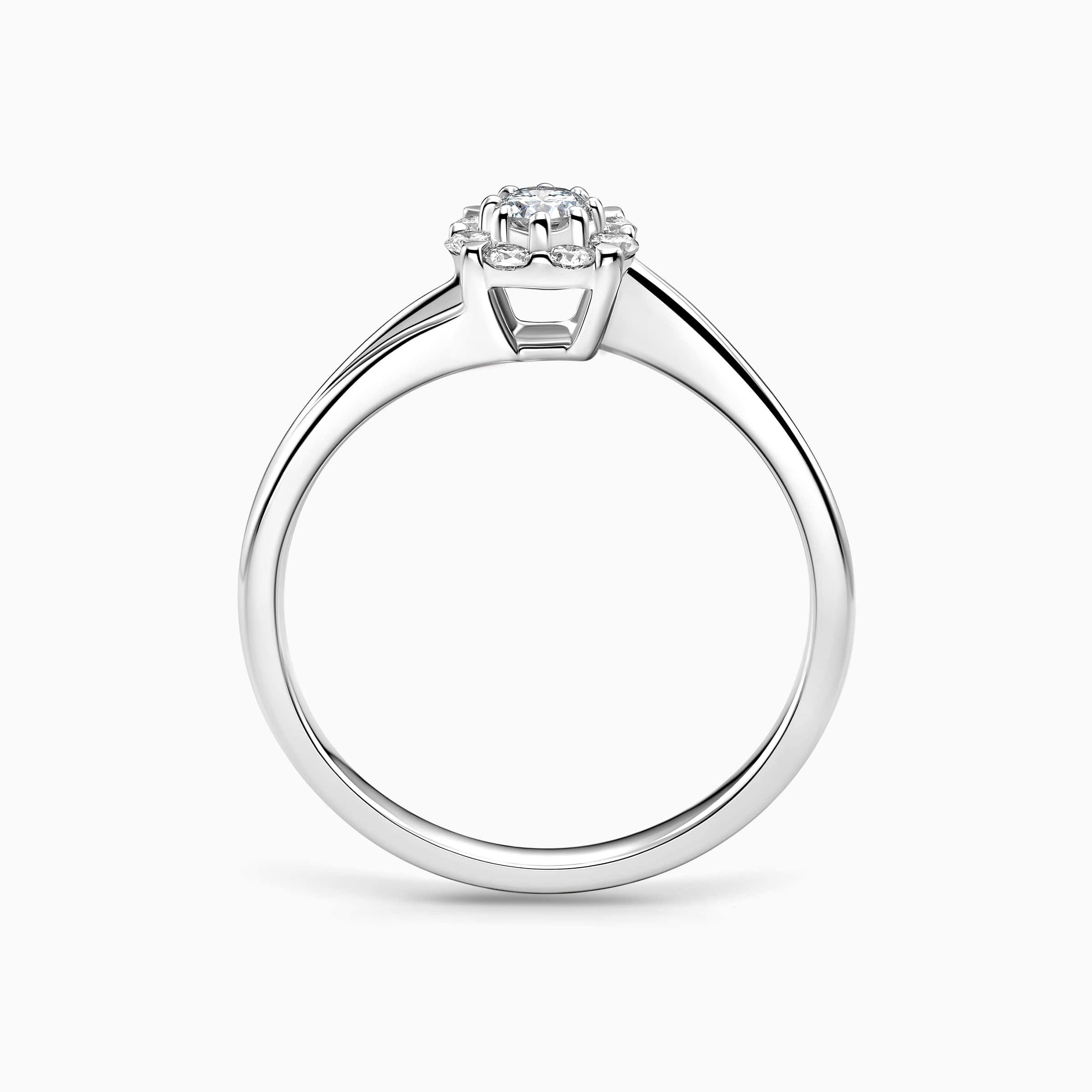 Darry Ring unique halo promise ring side view
