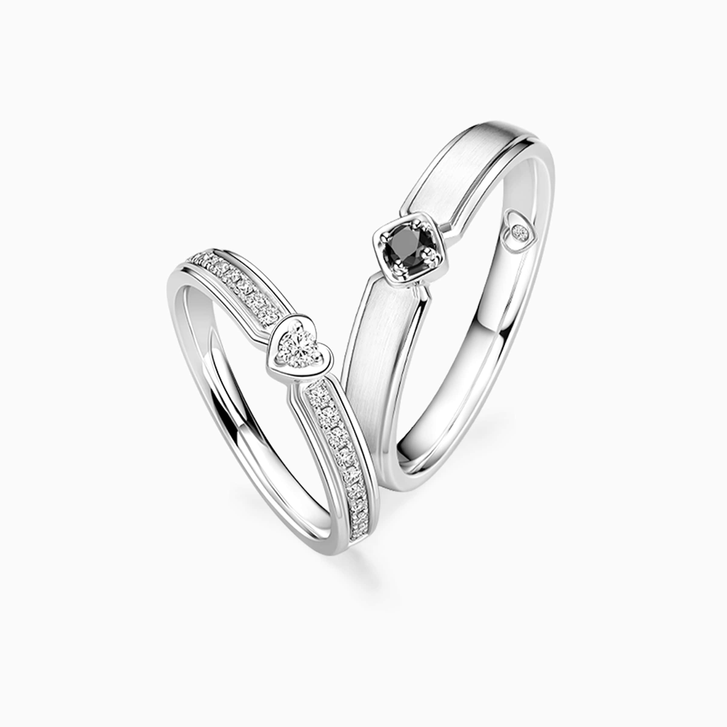 Darry Ring diamond wedding rings set for man and woman
