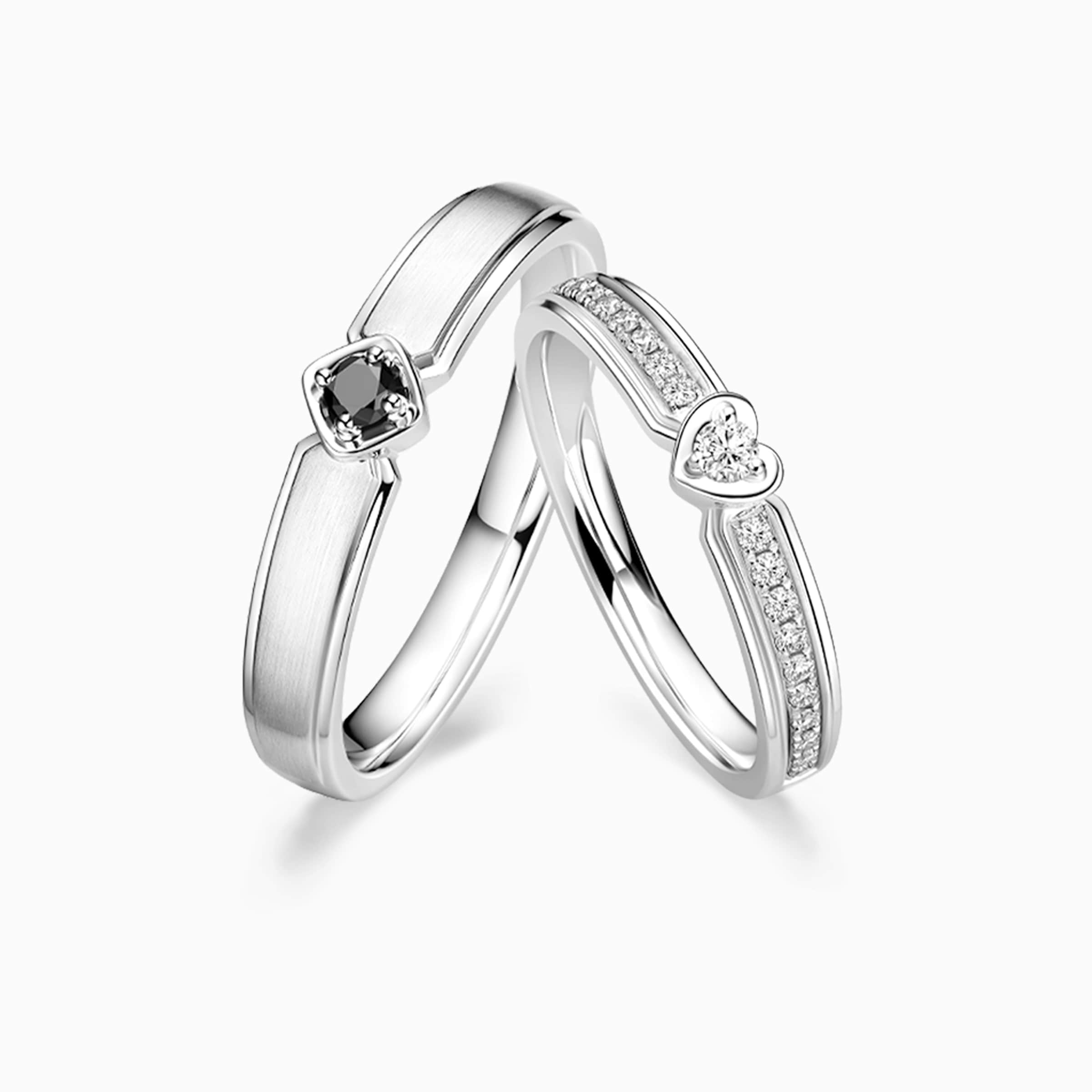 Darry Ring diamond wedding rings set for man and woman in platinum