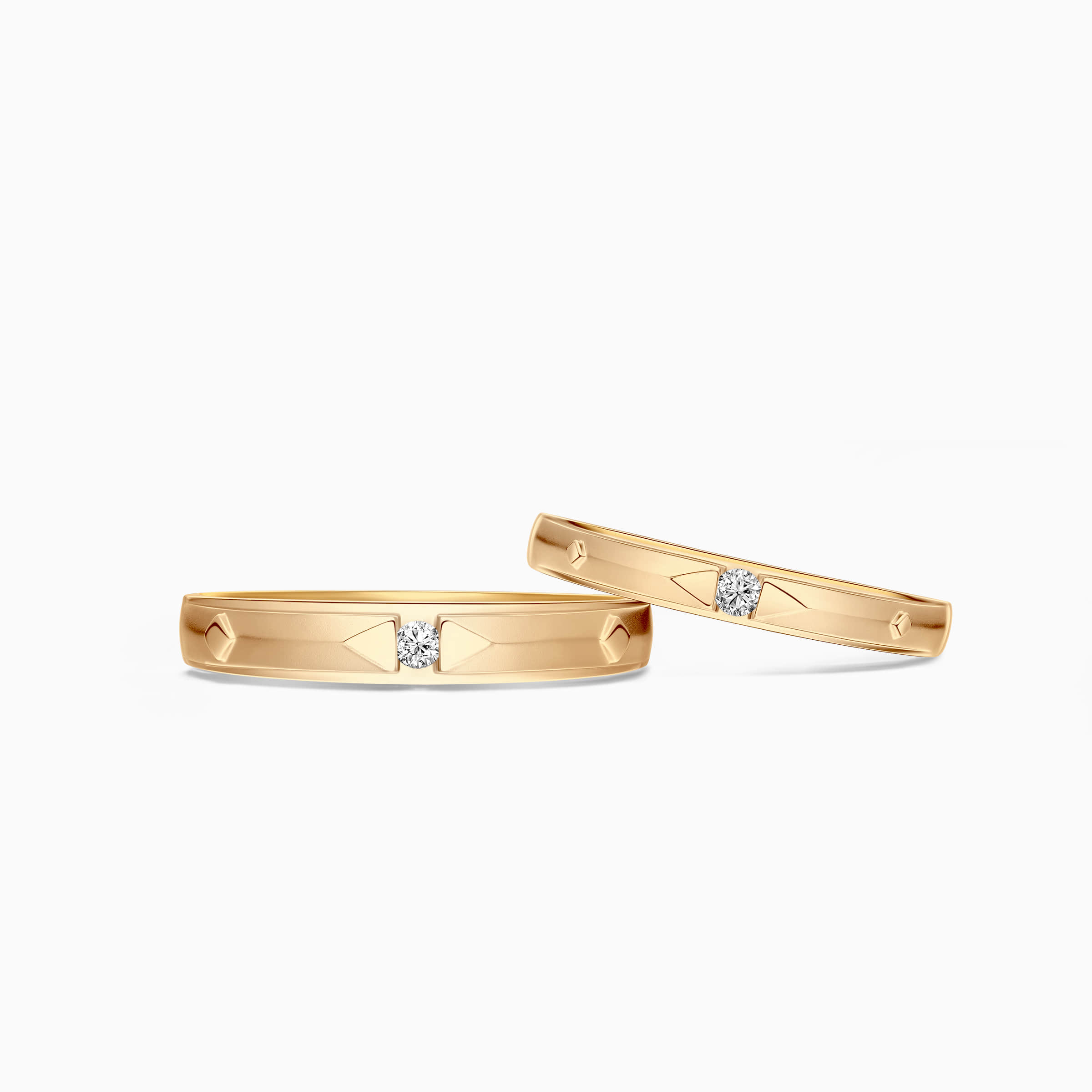 Darry Ring wedding sets his and hers in yellow gold