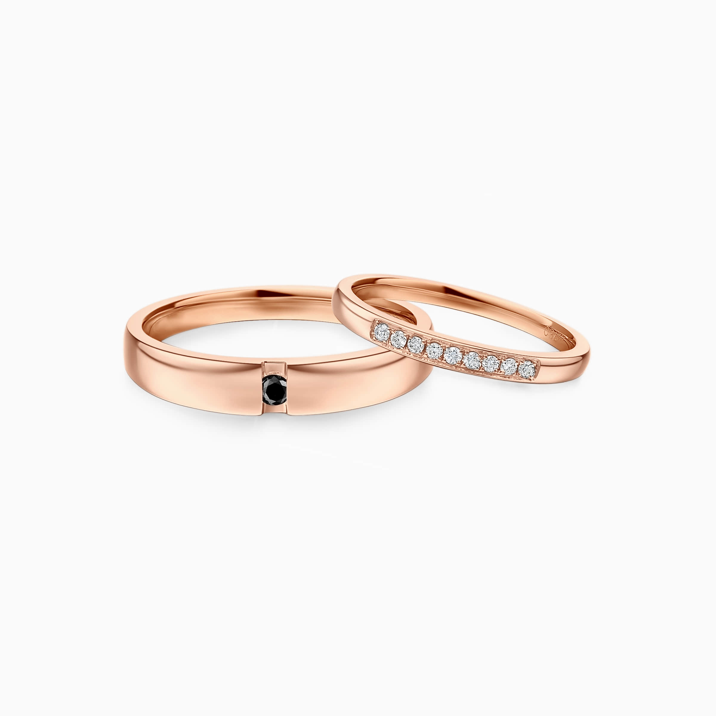 Darry Ring his and hers wedding ring sets in rose gold