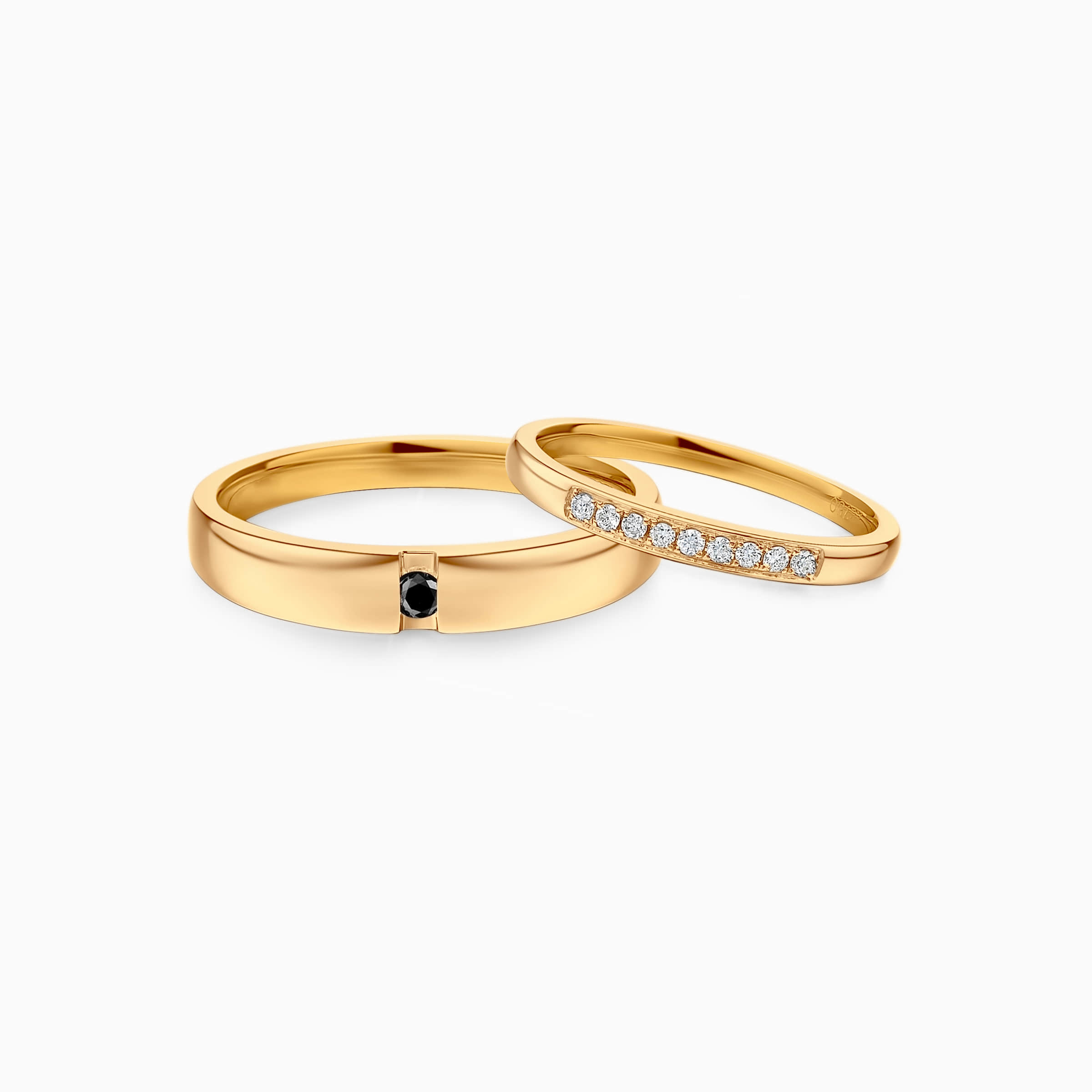 Darry Ring his and hers wedding ring sets in yellow gold