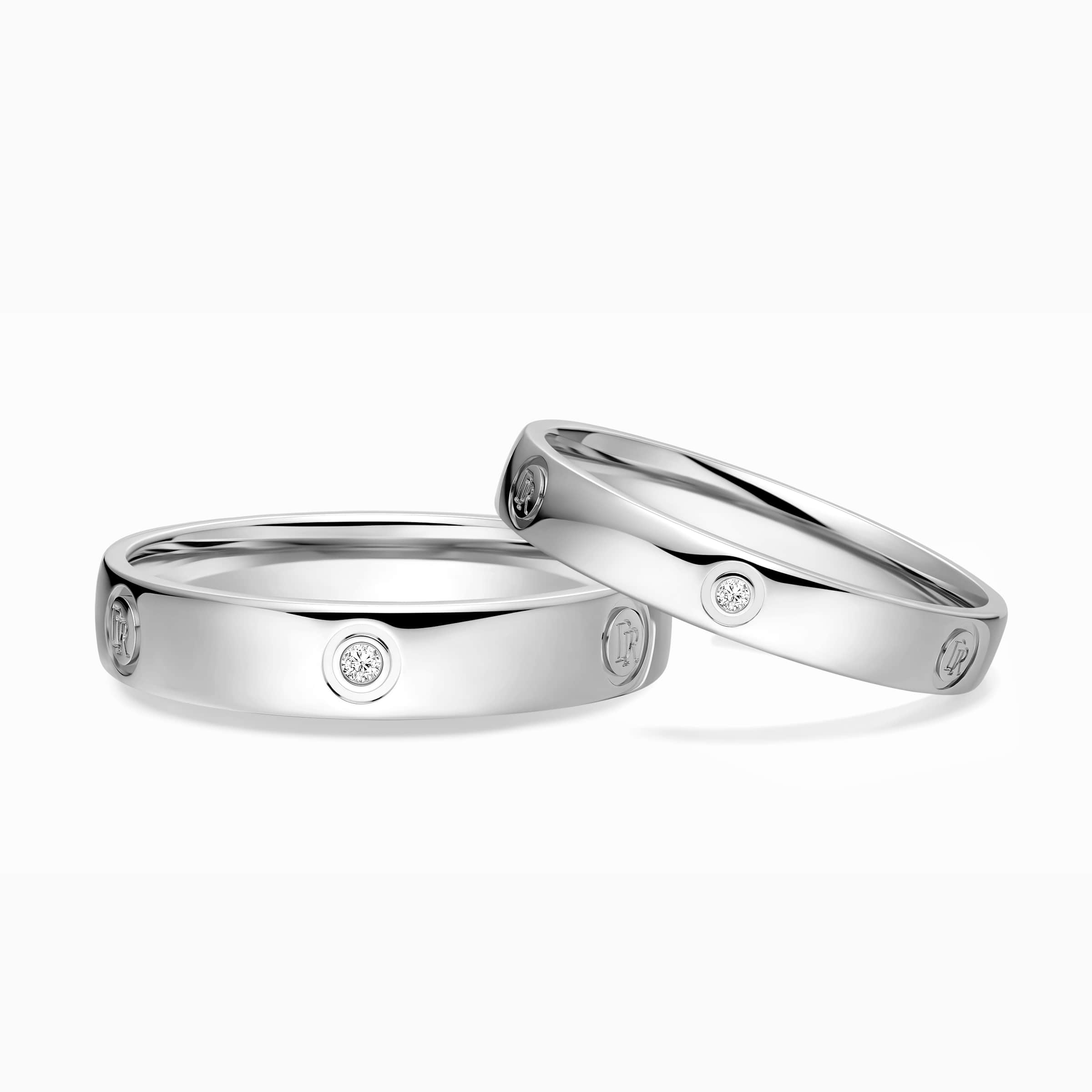 Darry Ring signature wedding rings in white gold