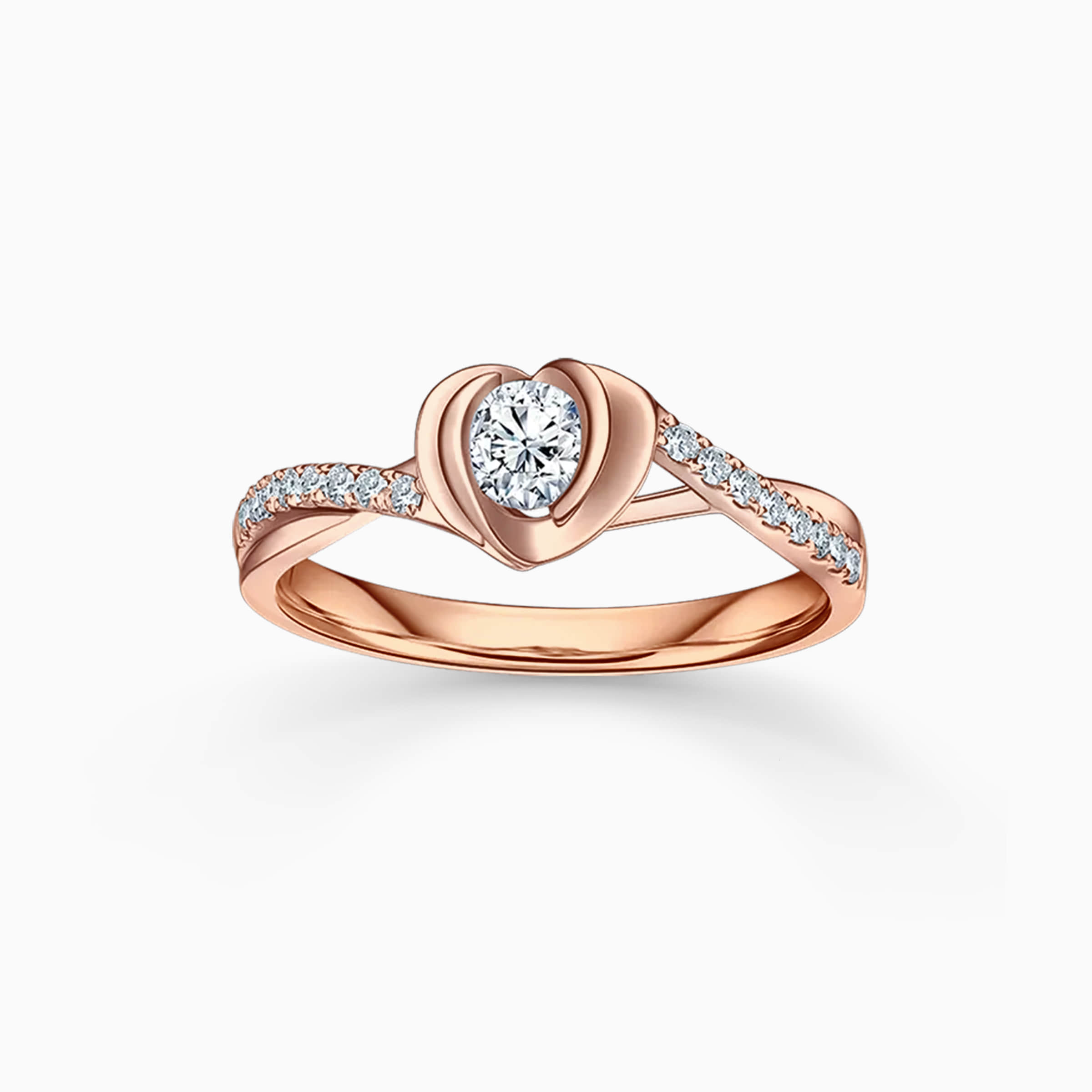 Heart Engagement Ring Set in Pavé Setting Darry Ring