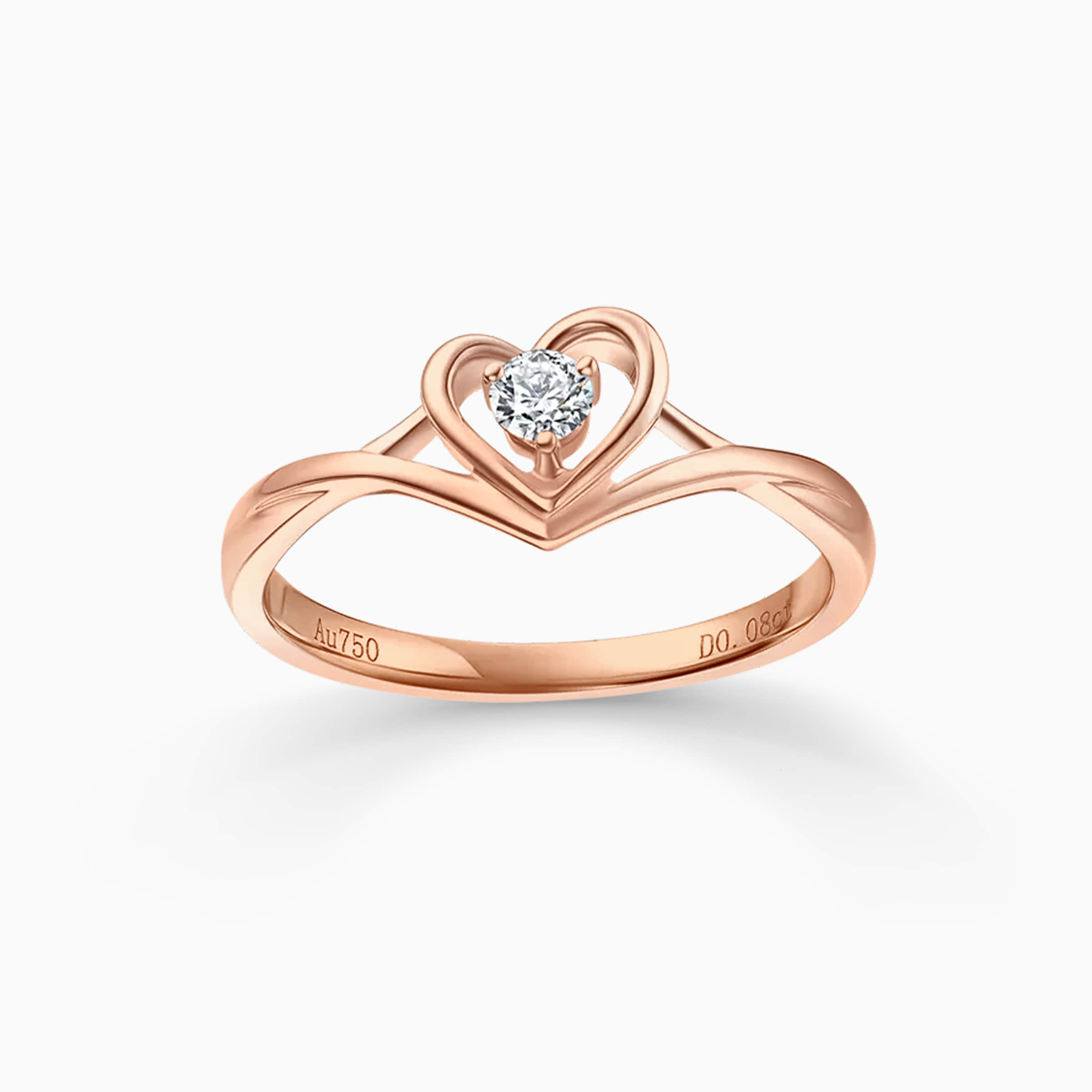 Simple Diamond Promise Ring Heart Shape - Darry Ring