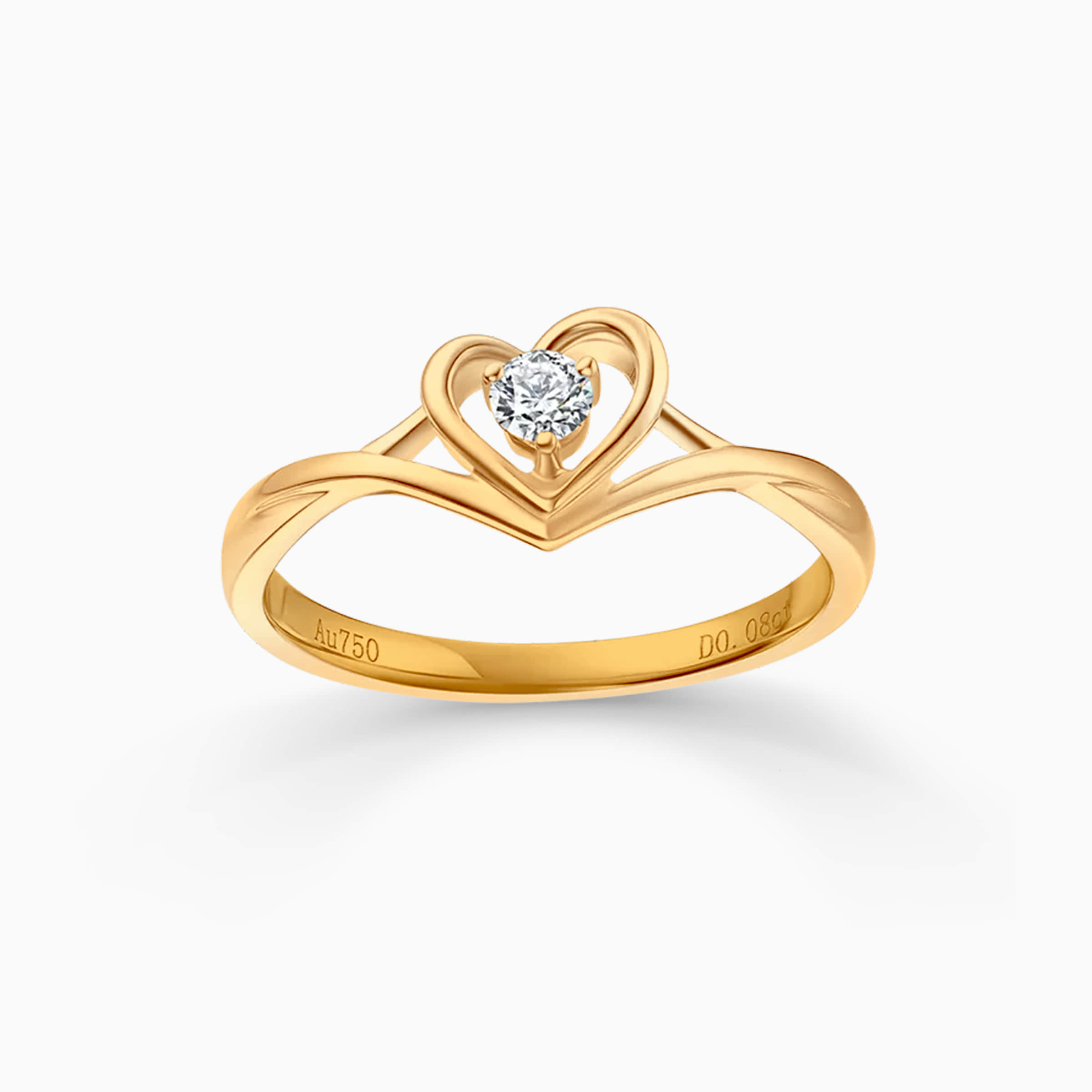 Simple Diamond Promise Ring Heart Shape - Darry Ring