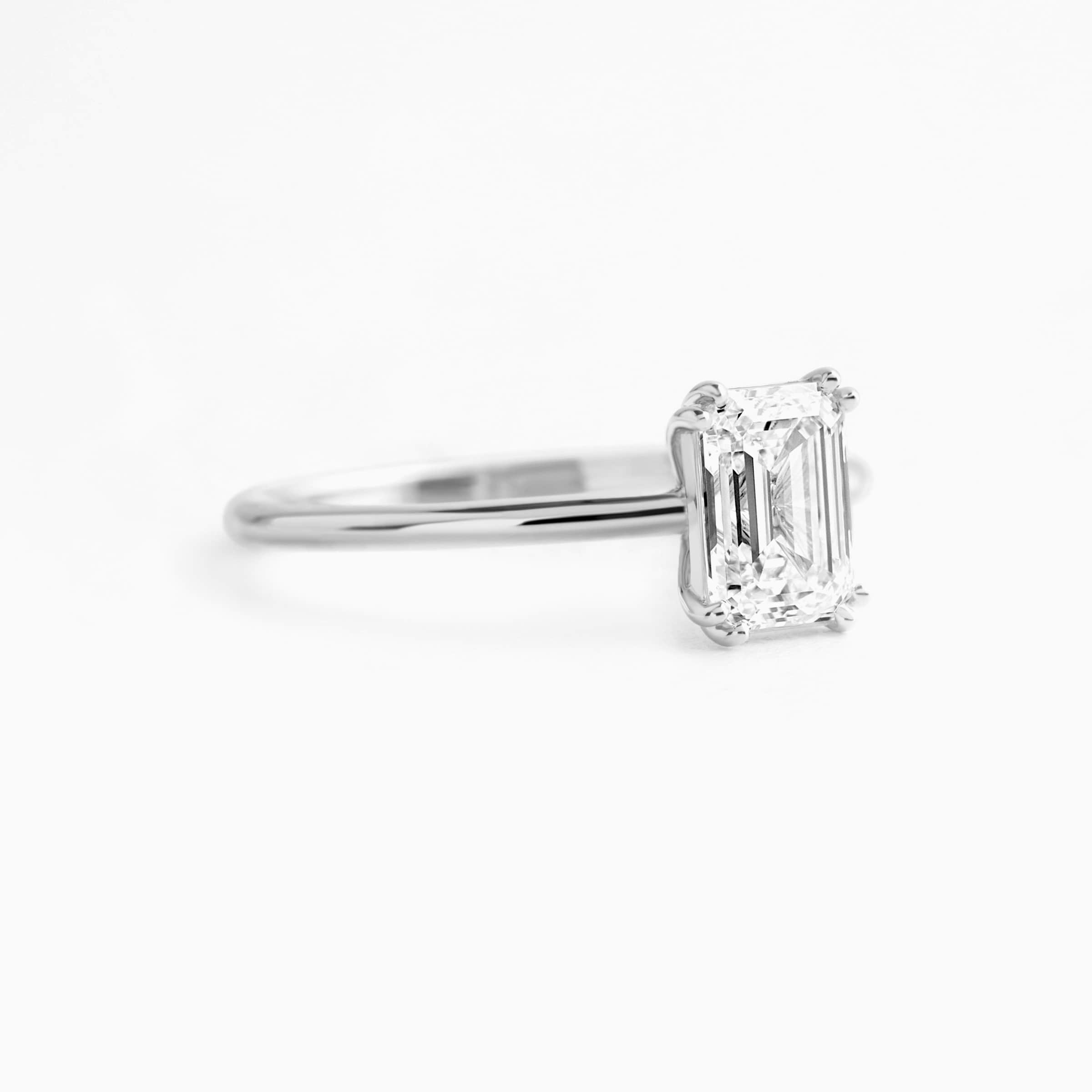 Darry Ring emerald cut engagement ring side view