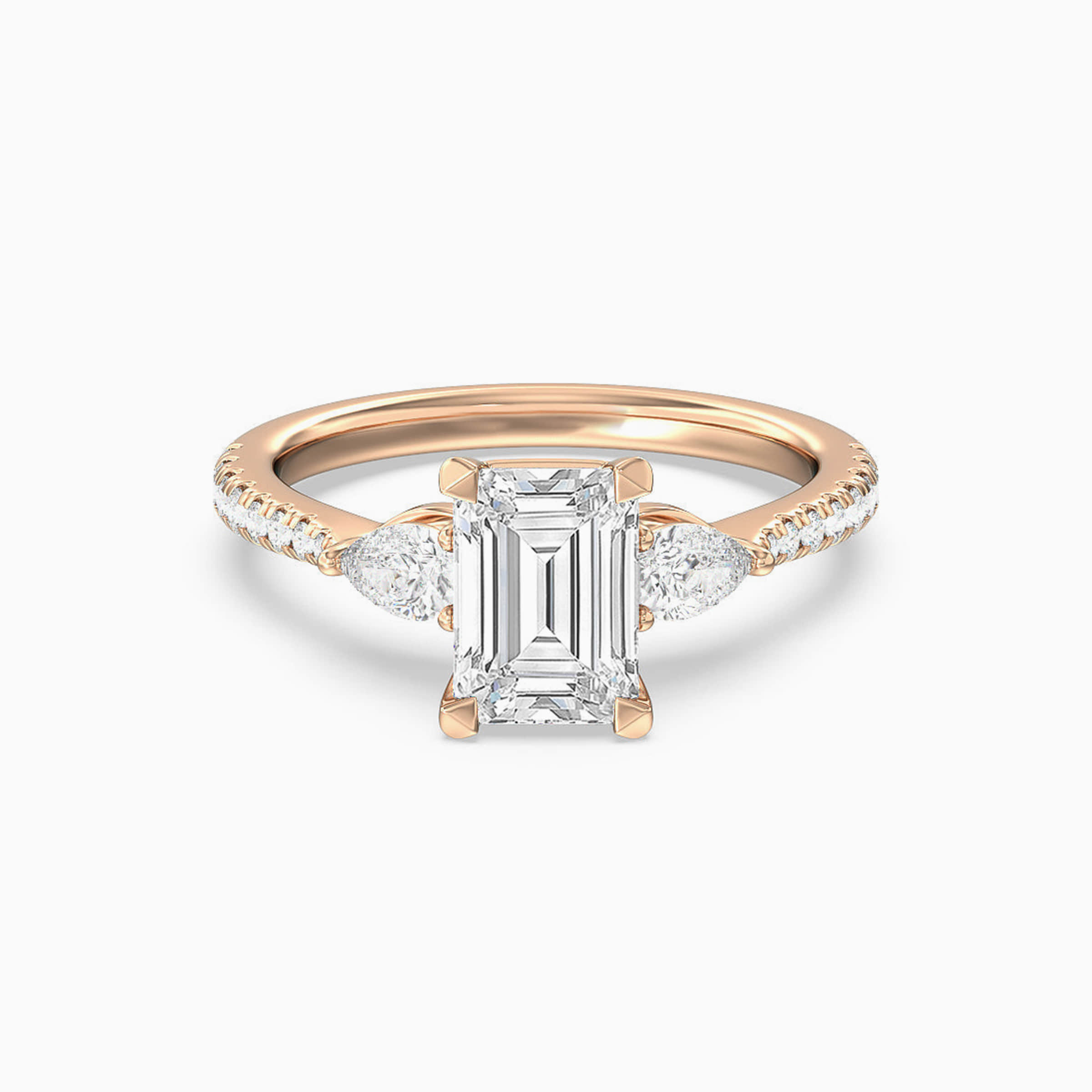 DR Engagement RingsDR FOREVER Emerald-cut Side-stone Engagement RingA ...