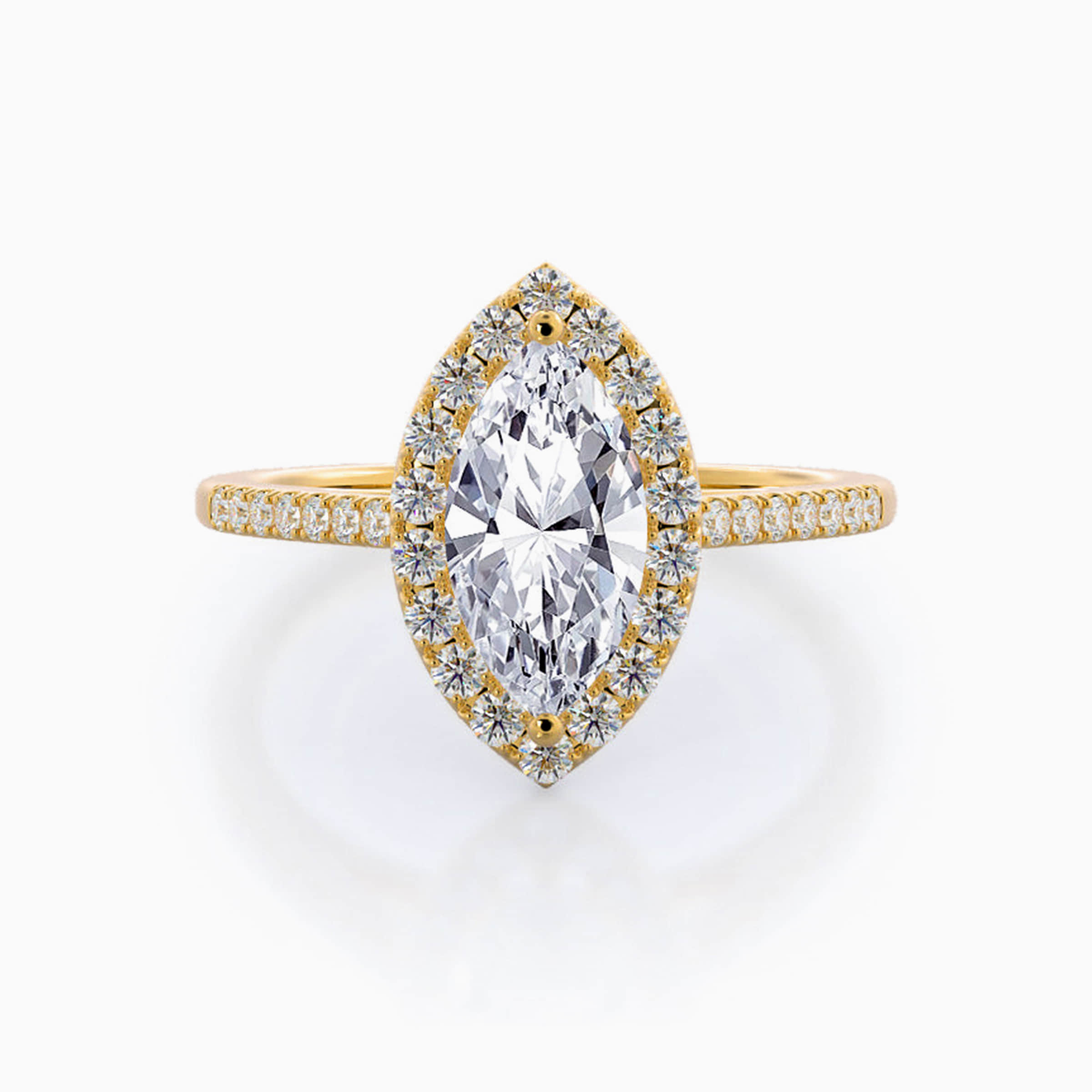 DR Engagement RingsDR FOREVER Marquise-cut Halo Pavé Engagement RingA ...