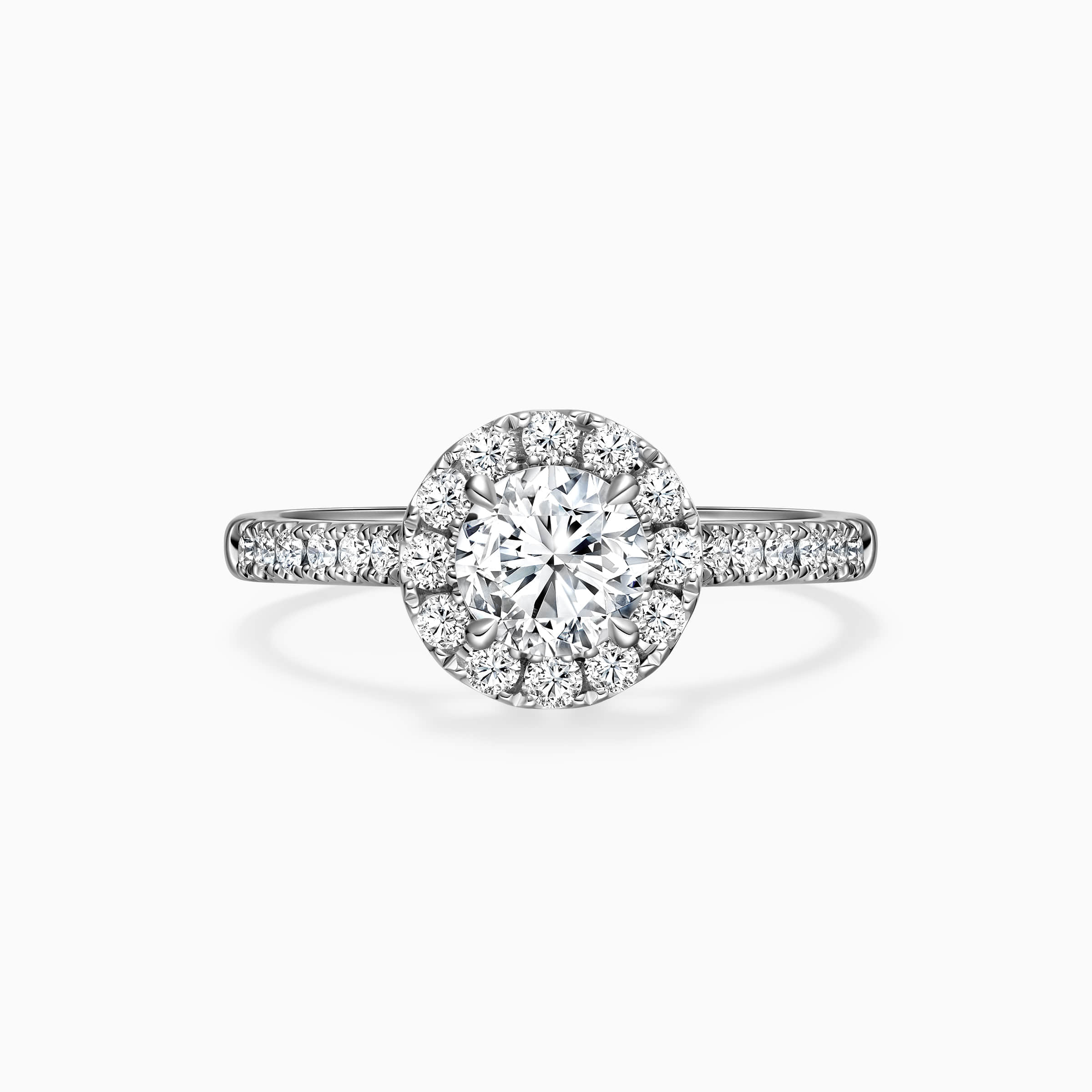 Darry Ring round halo engagement ring front view