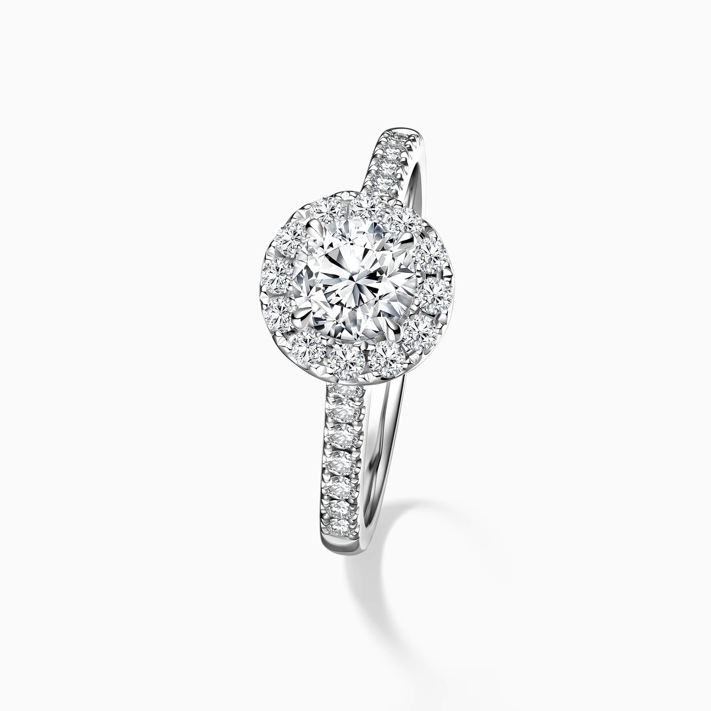 Darry Ring round halo engagement ring top view