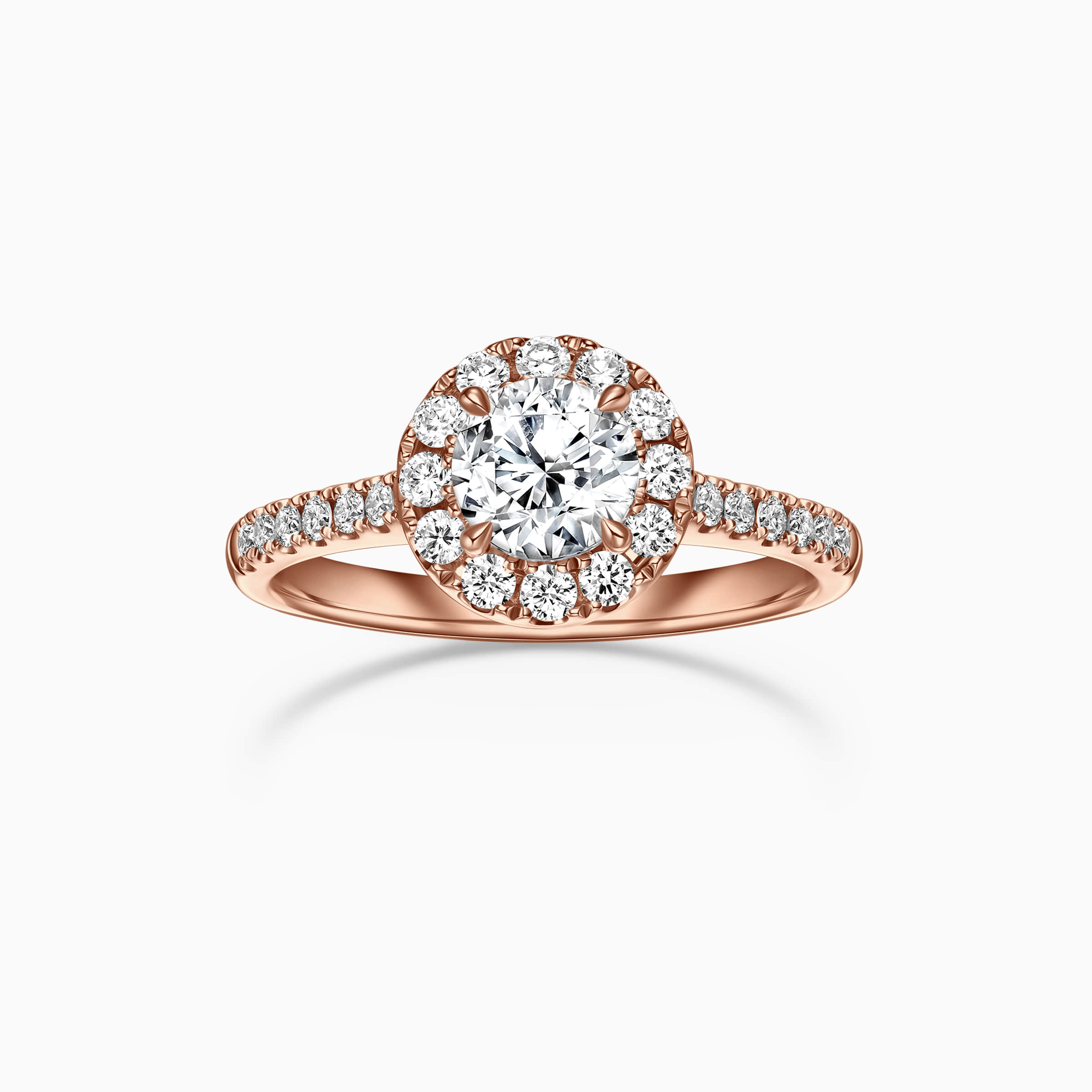 Darry Ring round halo promise ring rose gold