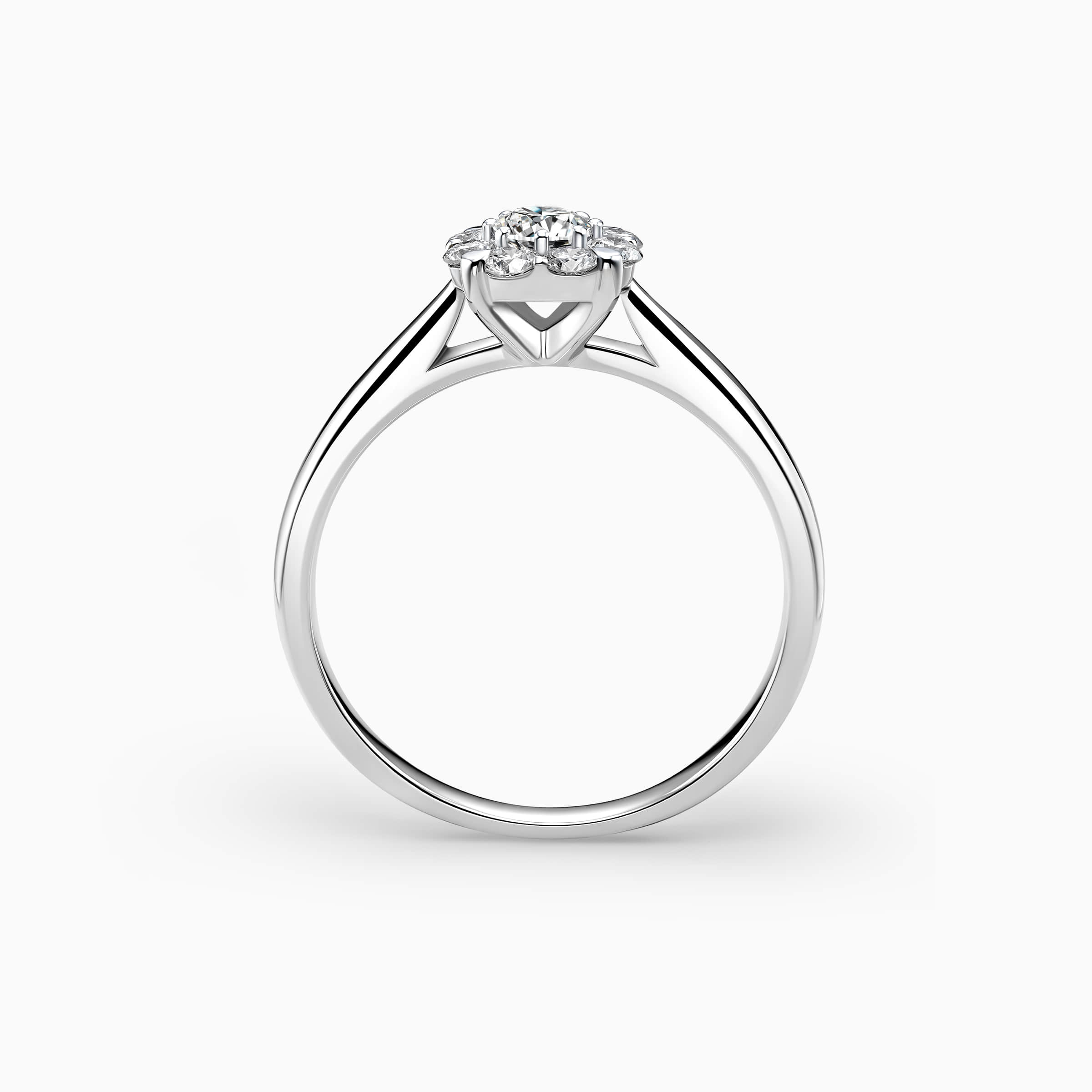 Darry Ring diamond halo promise ring side view