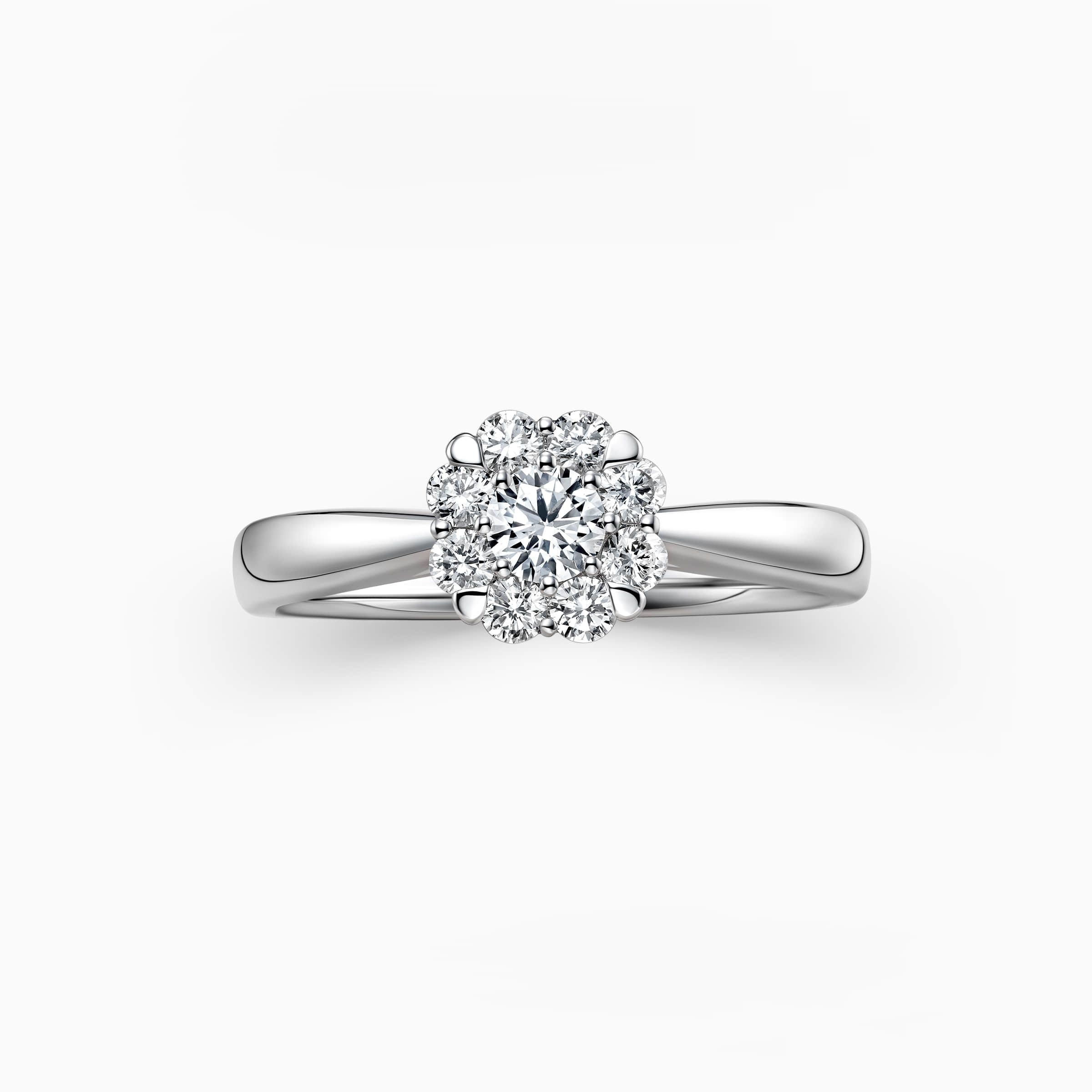 Darry Ring diamond halo promise ring front view