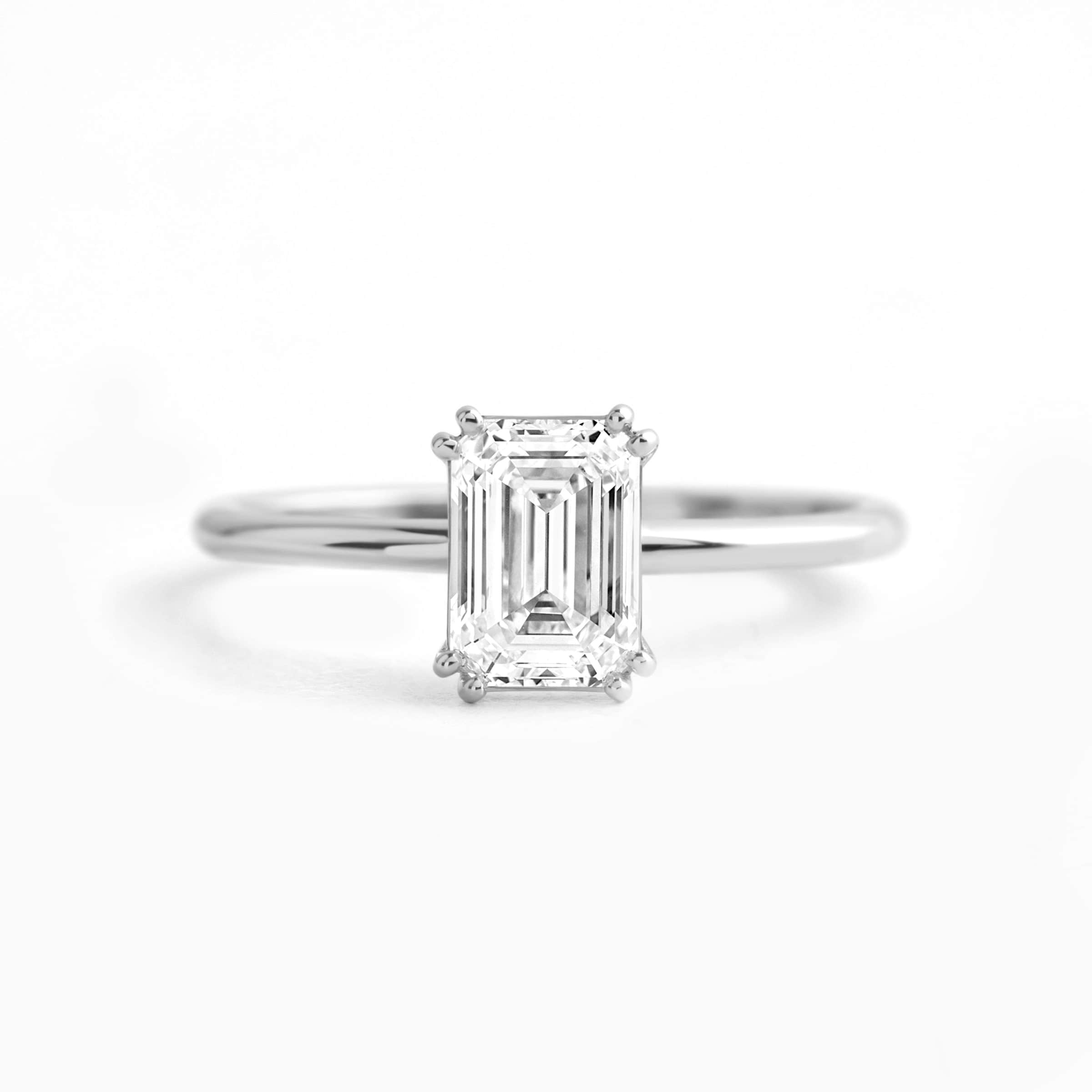 Darry Ring emerald cut engagement ring white gold