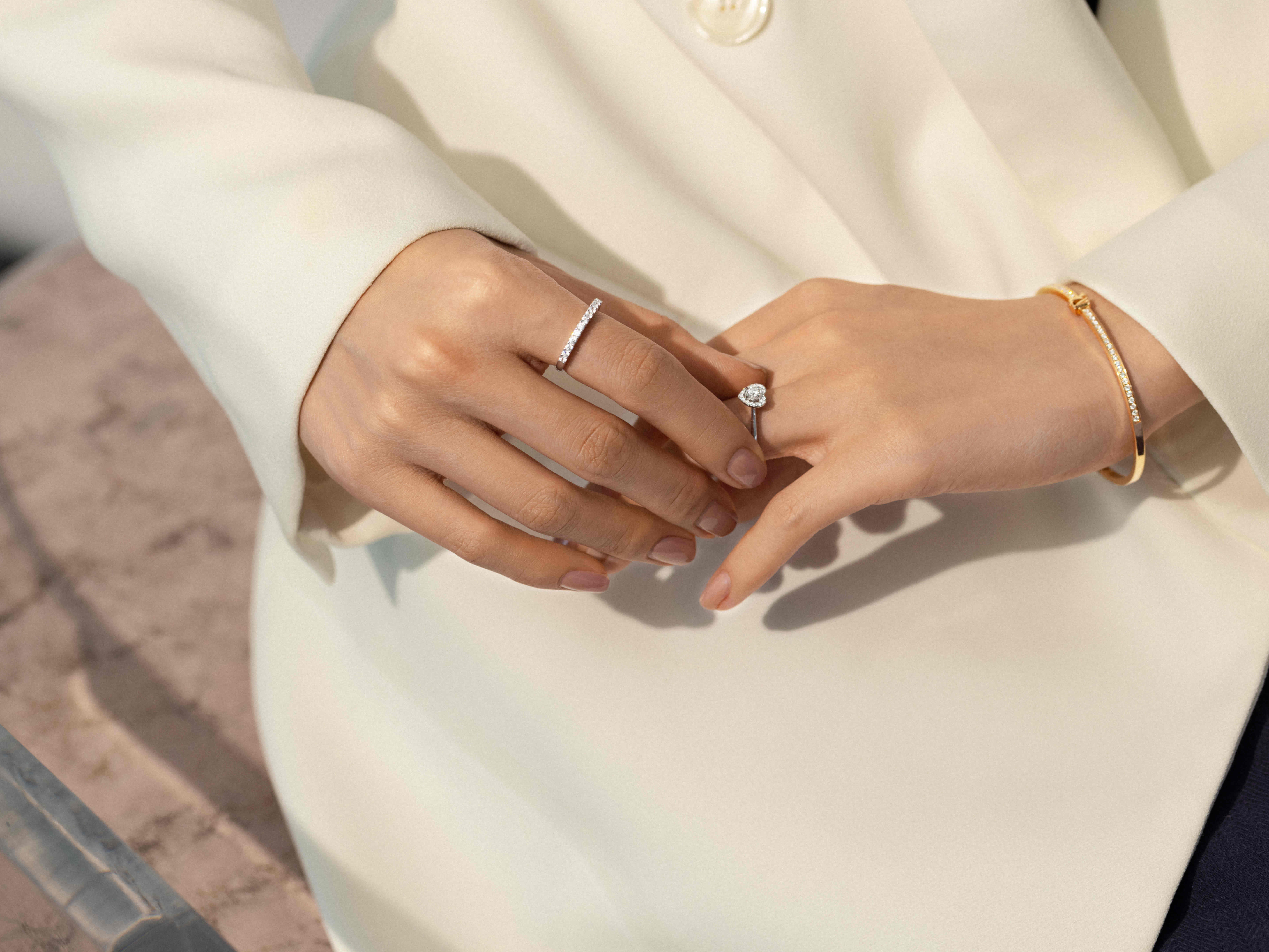 heart in heart diamond ring