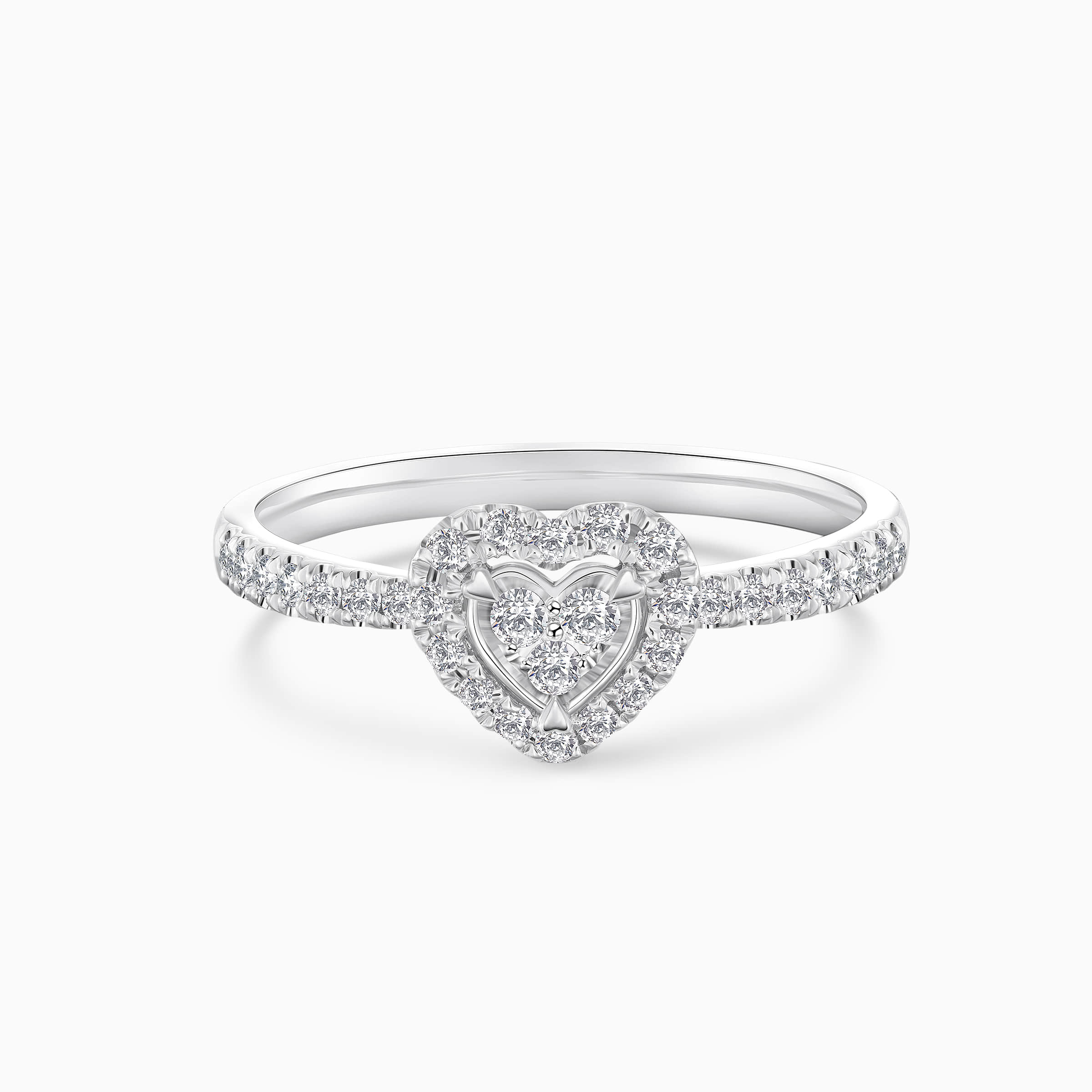 Love Struck Diamond Heart Ring 14K White Gold