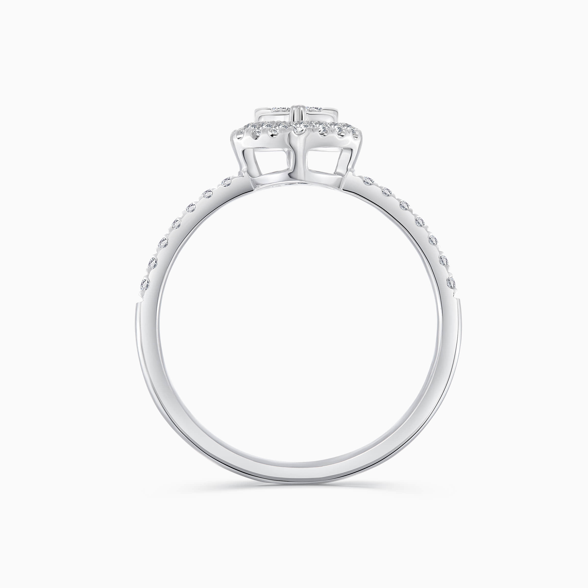 Darry Ring diamond heart shaped ring side view