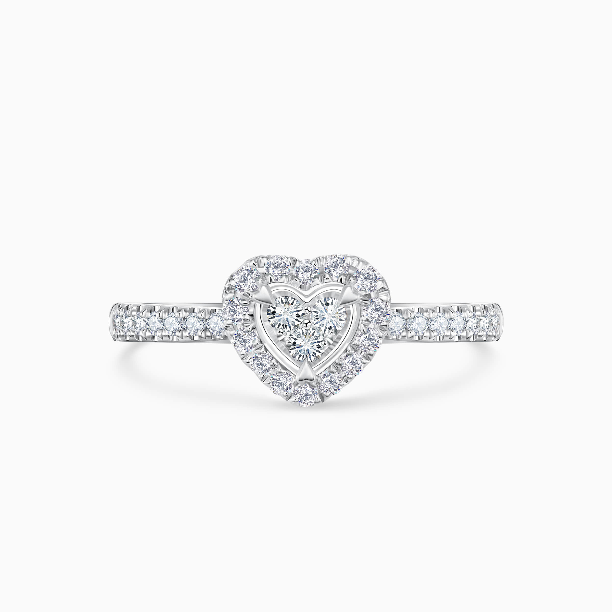 Darry Ring diamond heart shaped ring front view