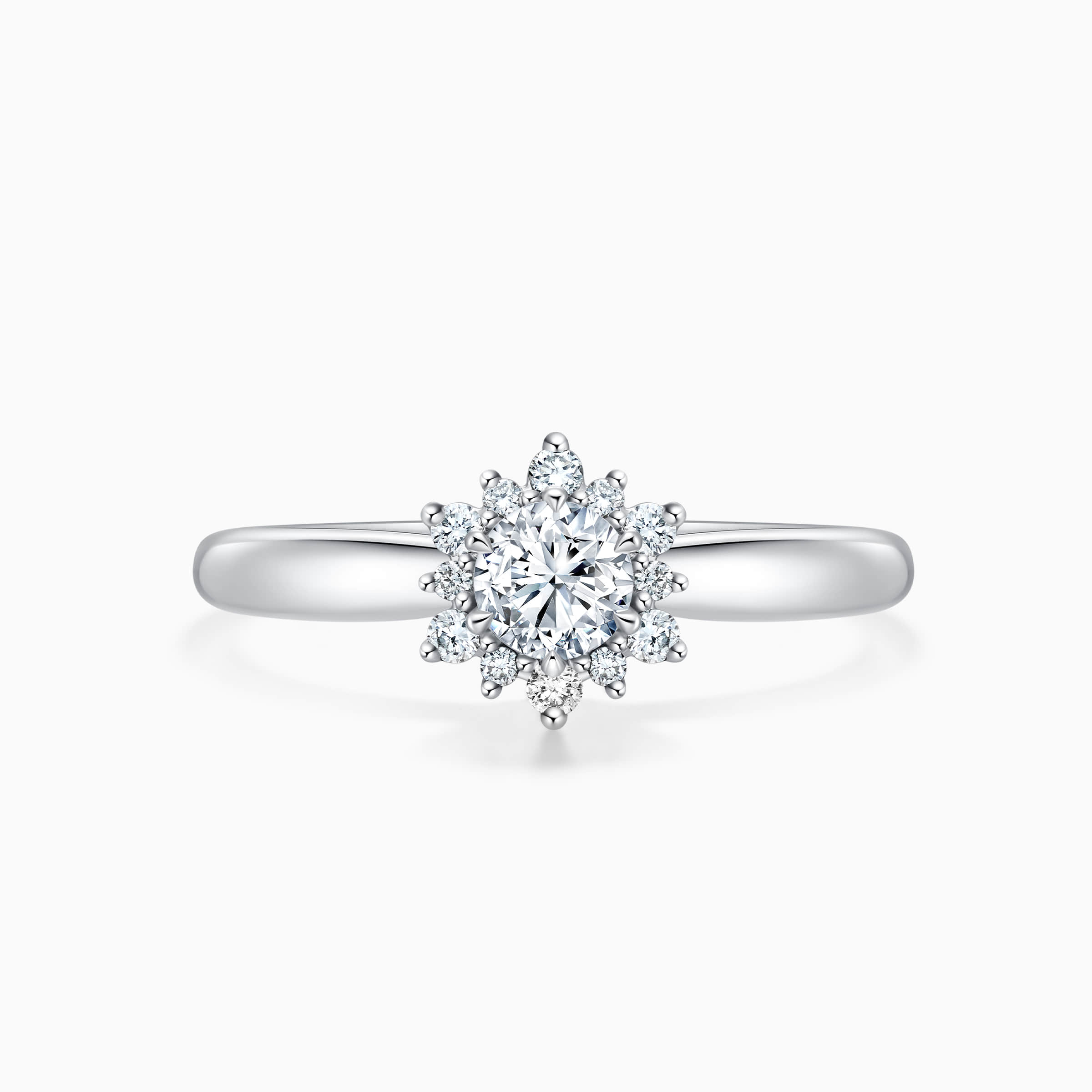 Round Halo Snowflake Engagement Ring Mainn Image