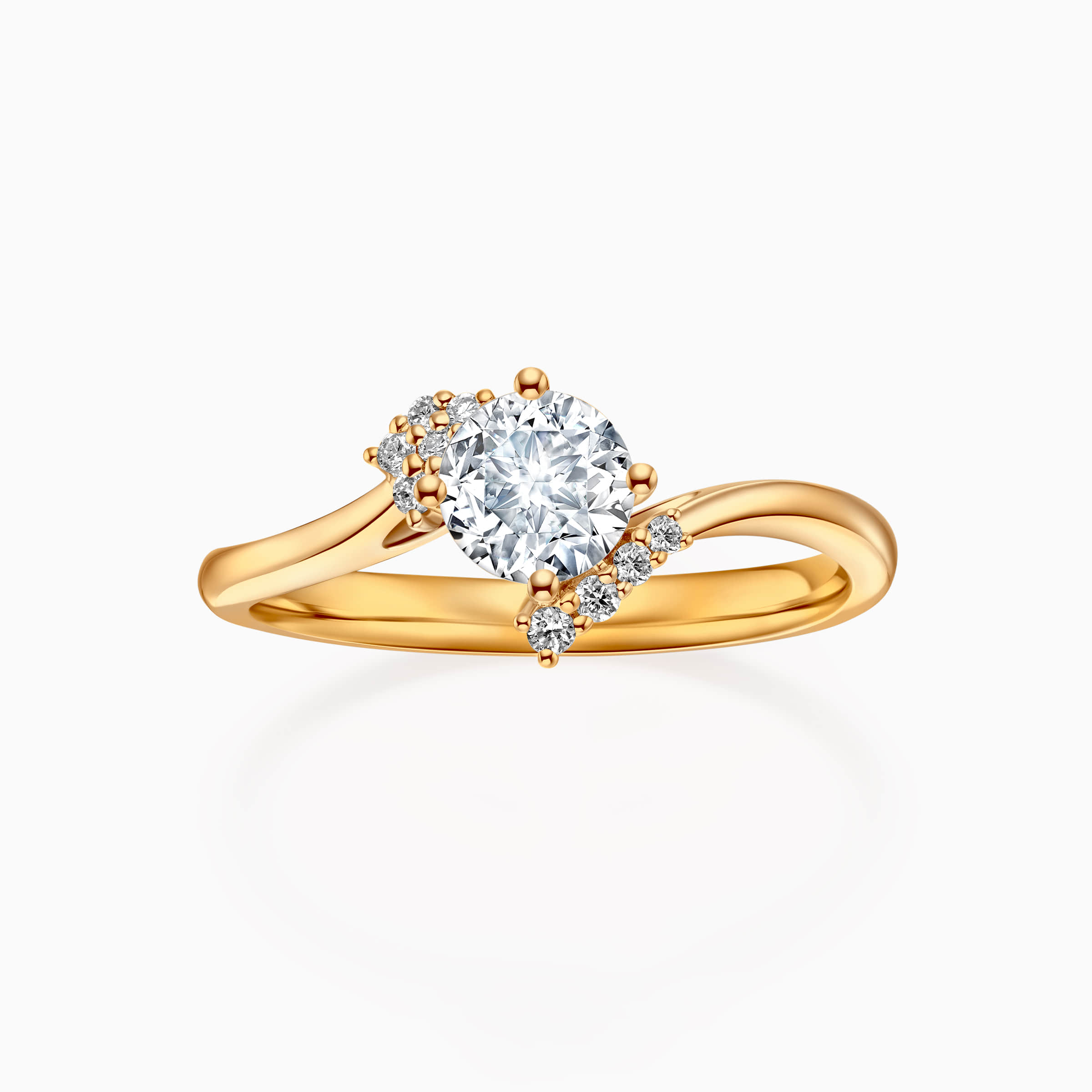 Darry Ring diamond bypass engagement ring yellow gold