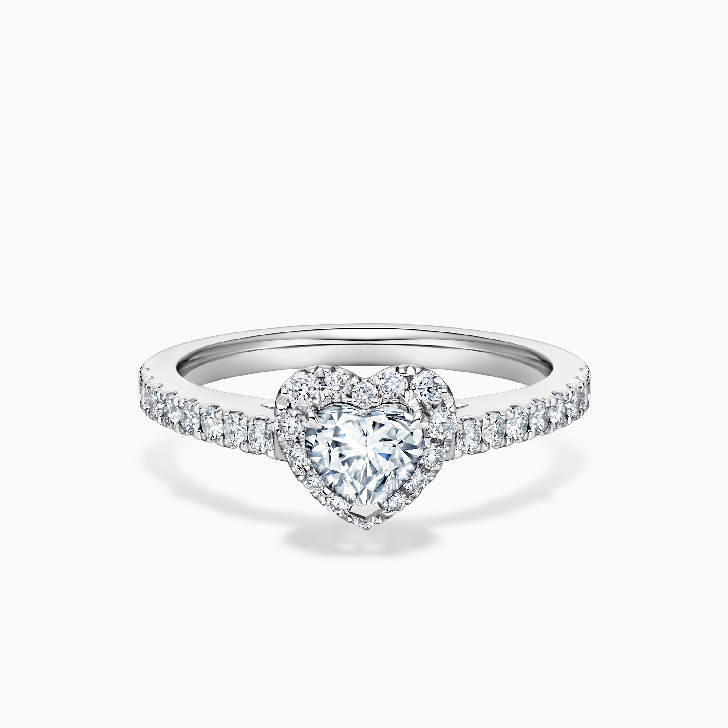 Love Struck Diamond Heart Ring 14K White Gold