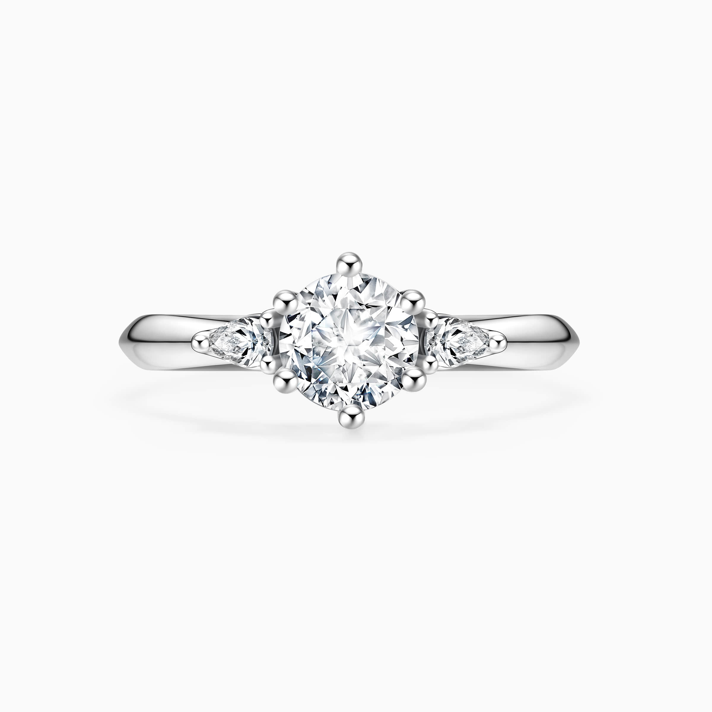 Darry Ring 3 stone engagement ring front view