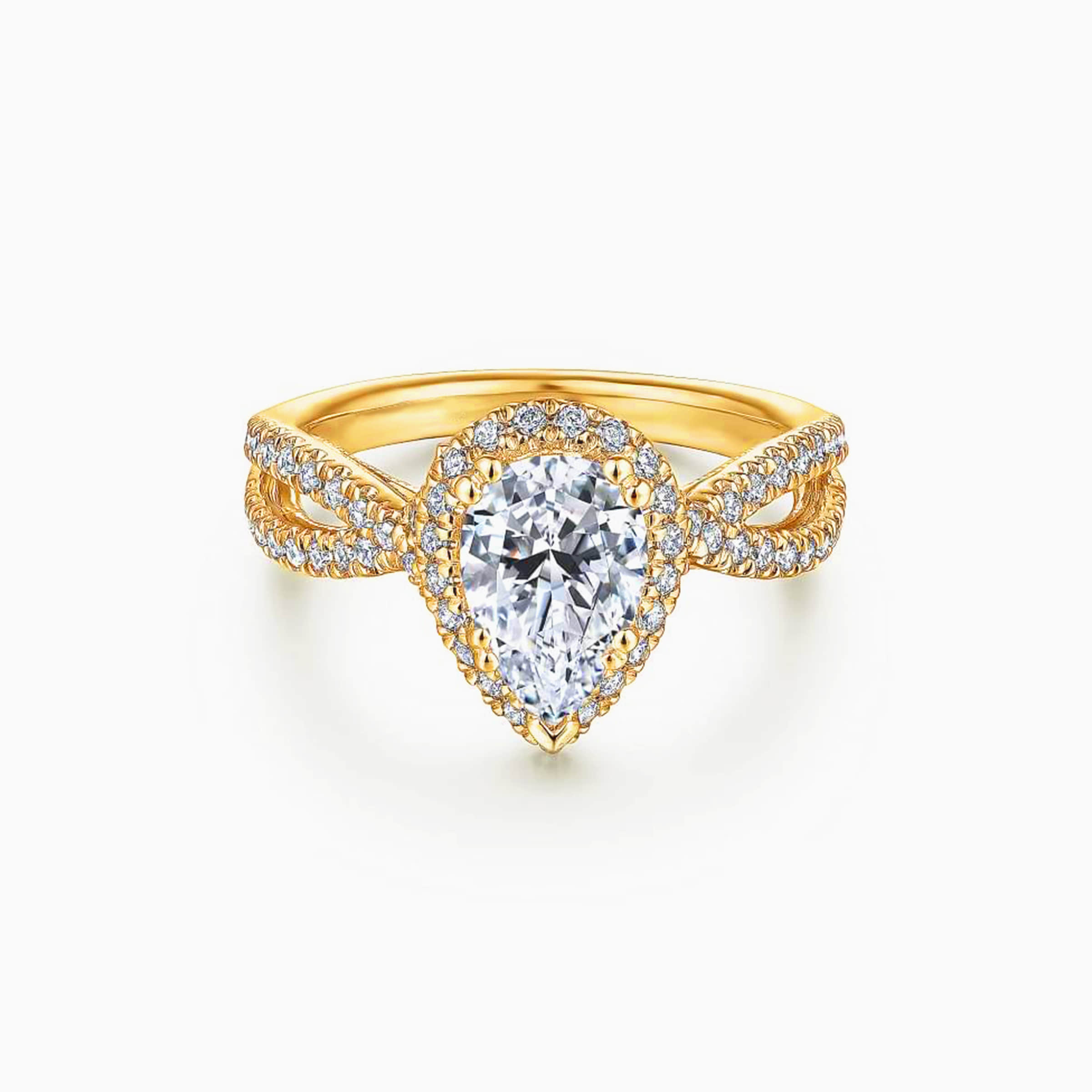 Darry Ring pear cut engagement ring yellow gold