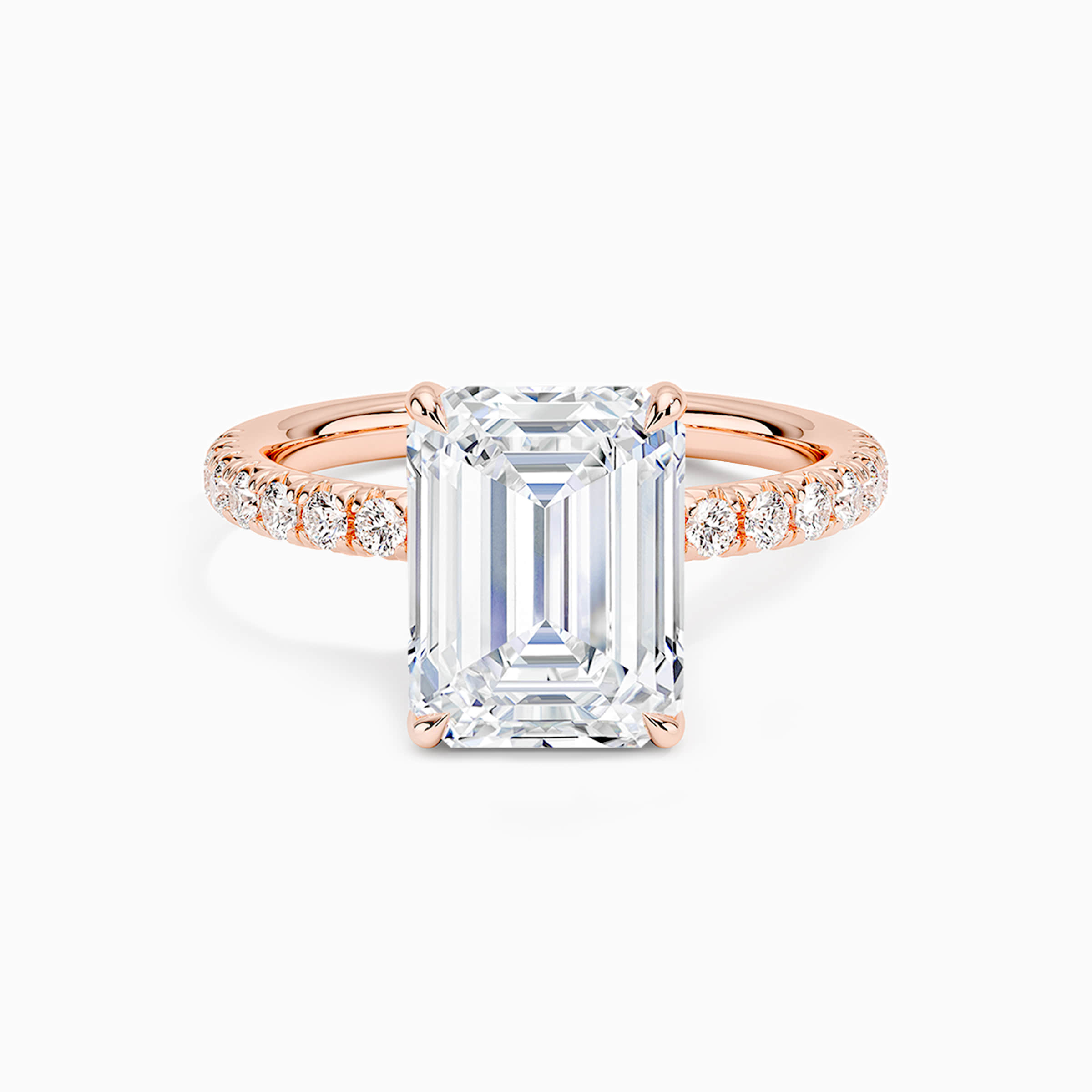 Darry Ring emerald cut engagement ring rose gold