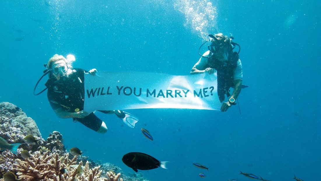 underwater marriage proposal ideas